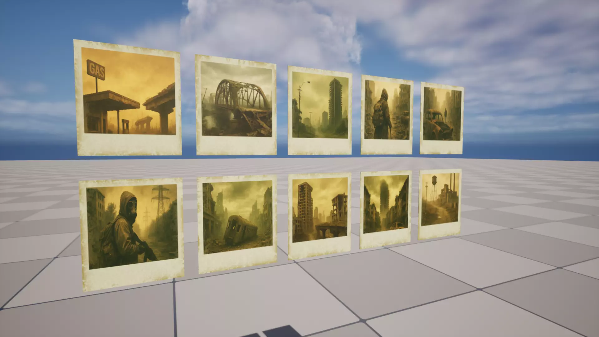 Post-Apocalyptic Polaroids Low-poly 3D model_1
