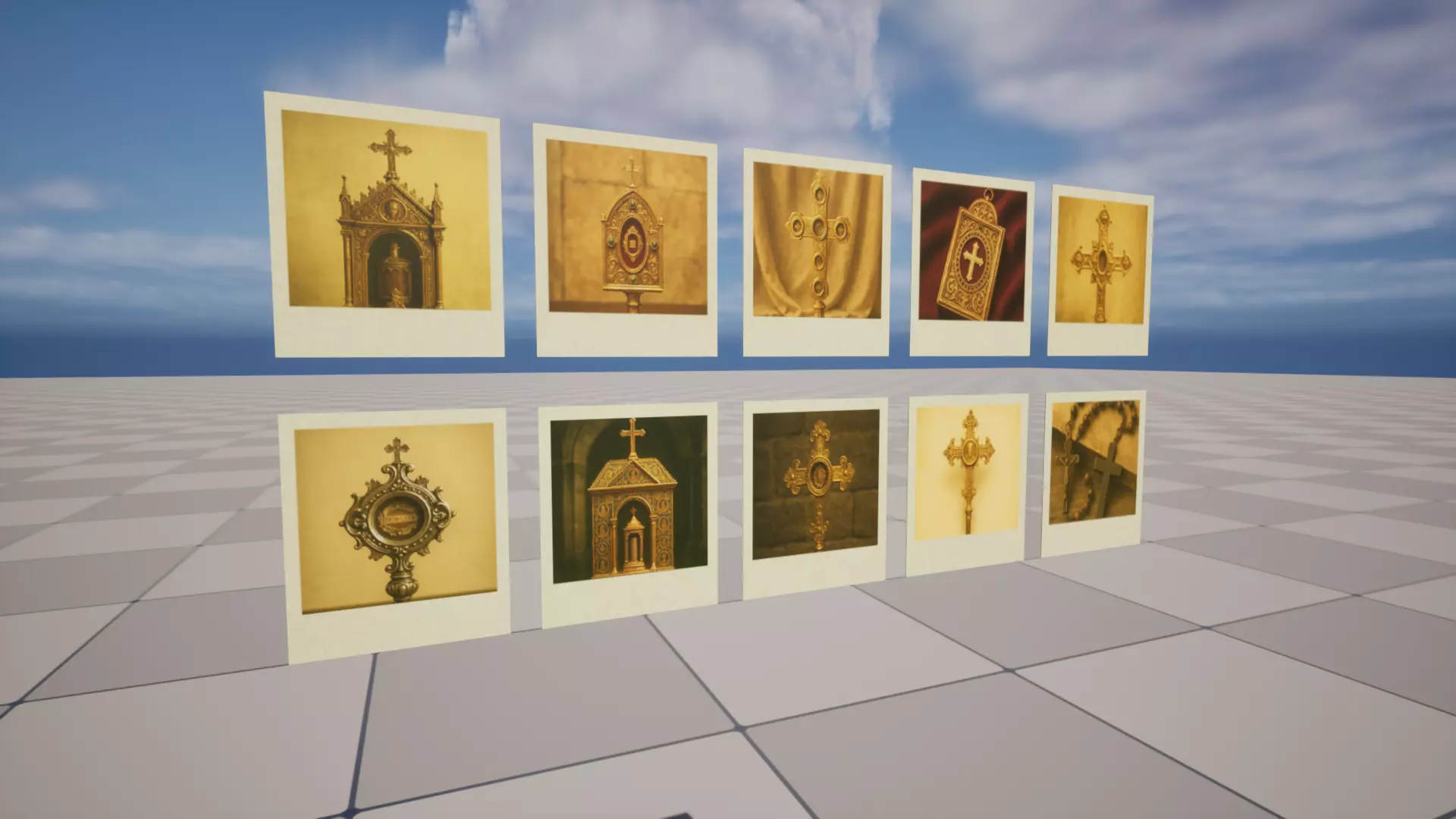 Polaroids Religious Relics Low-poly 3D model_1