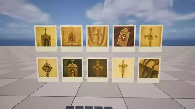 Polaroids Religious Relics Low-poly 3D model