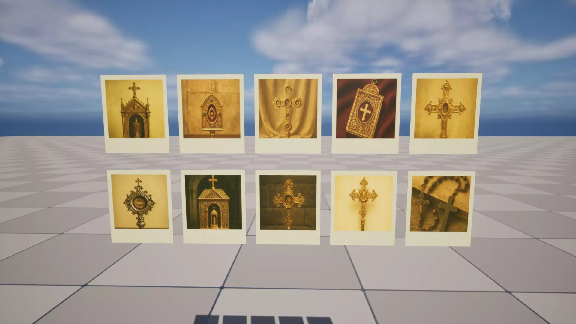 Polaroids Religious Relics Low-poly 3D model_0