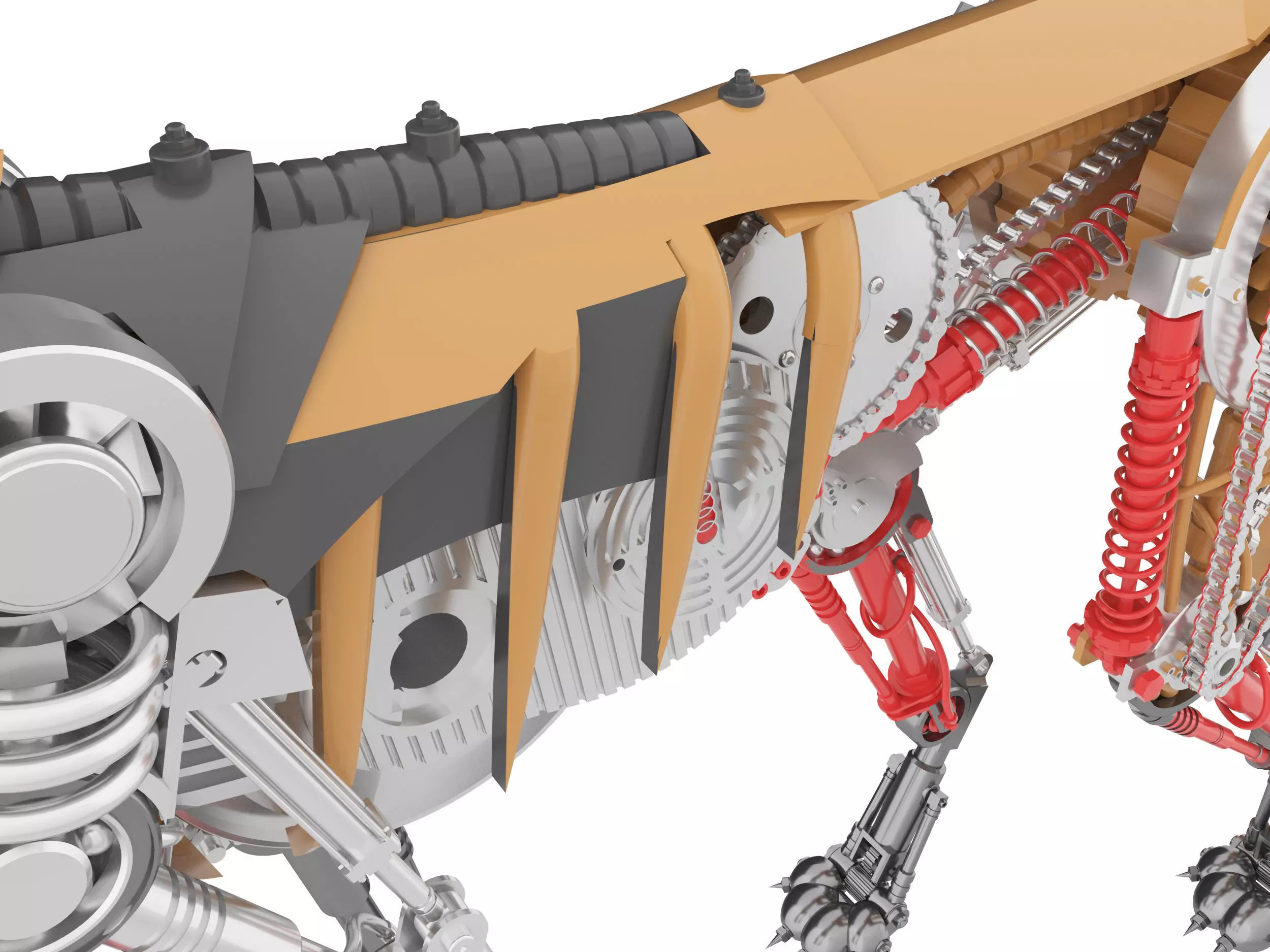 mechanical dog Low-poly 3D model_4