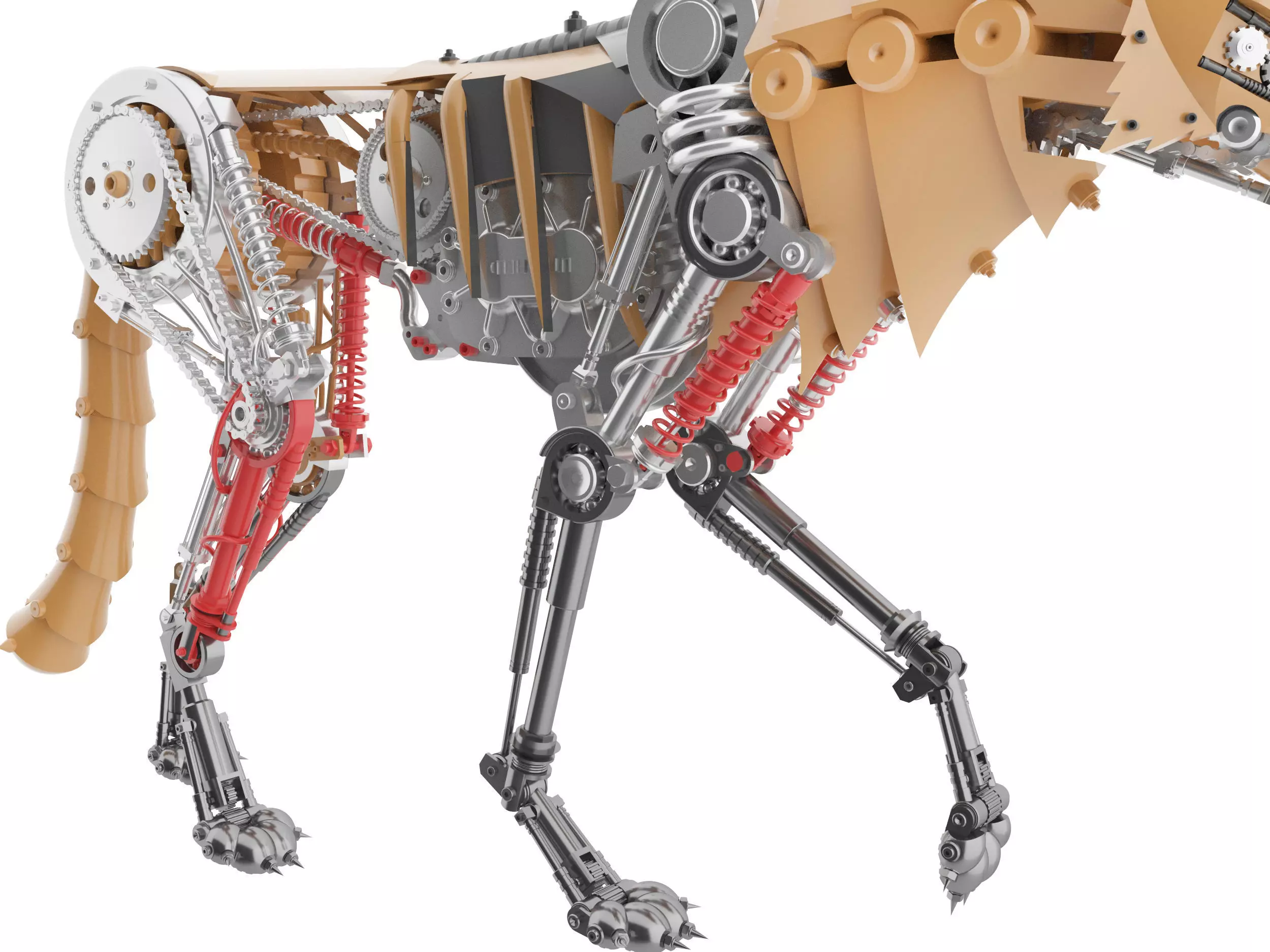 mechanical dog Low-poly 3D model_13