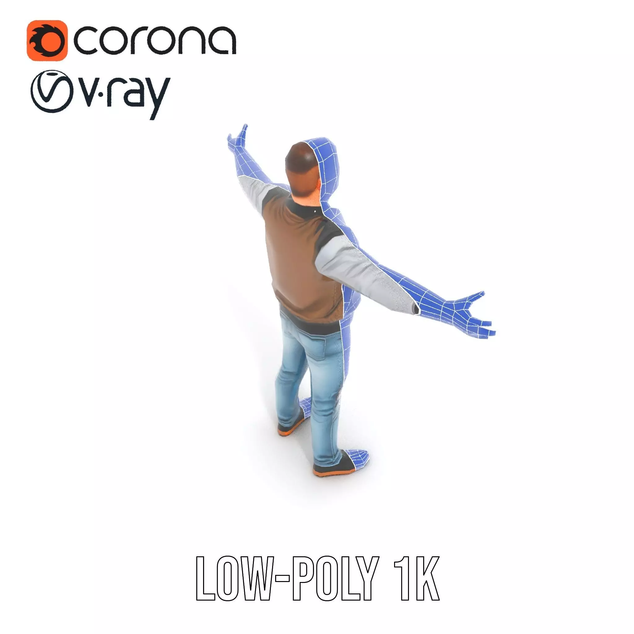 Casual Outfit Character Model Pack for Rendering Low-poly 3D model_26