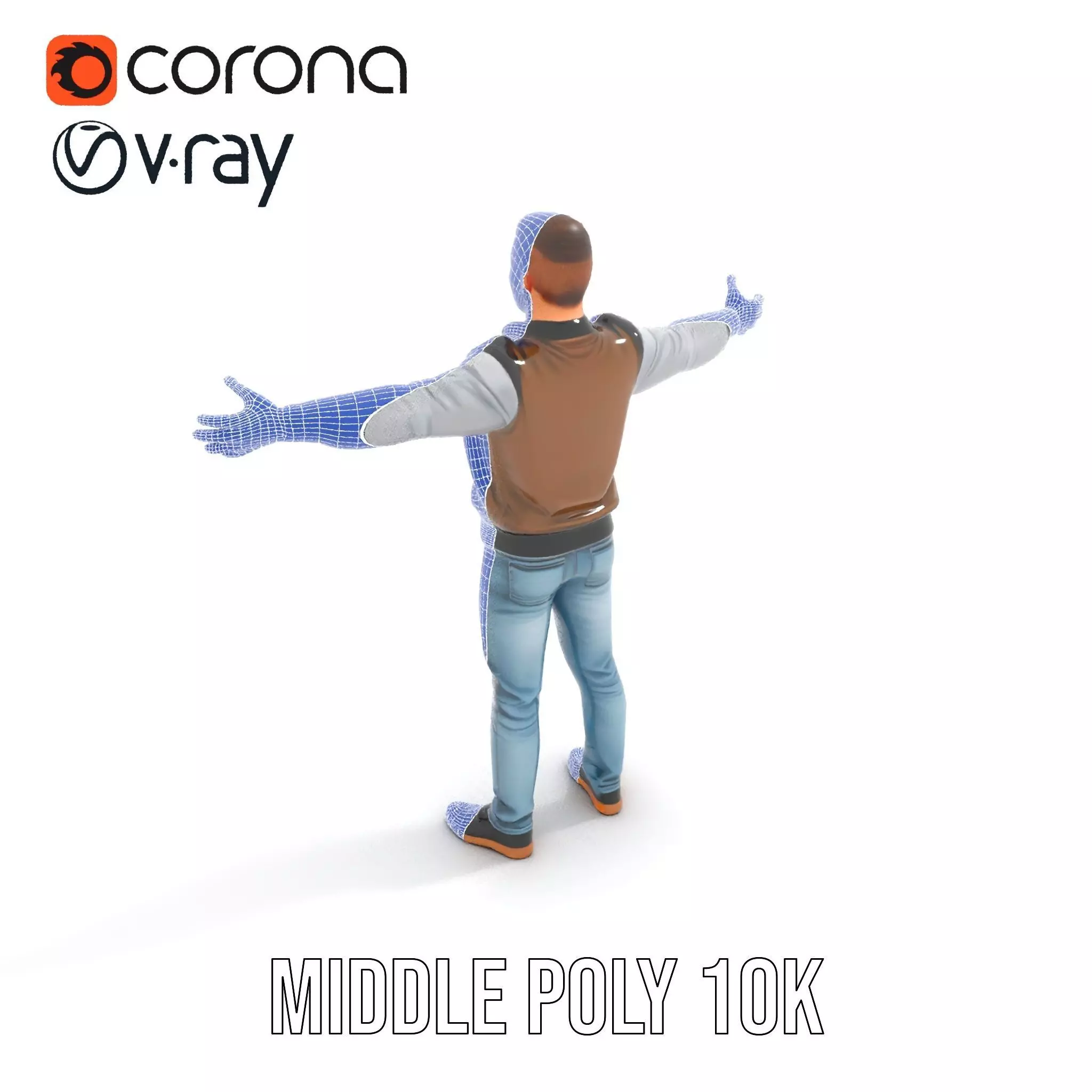 Casual Outfit Character Model Pack for Rendering Low-poly 3D model_22