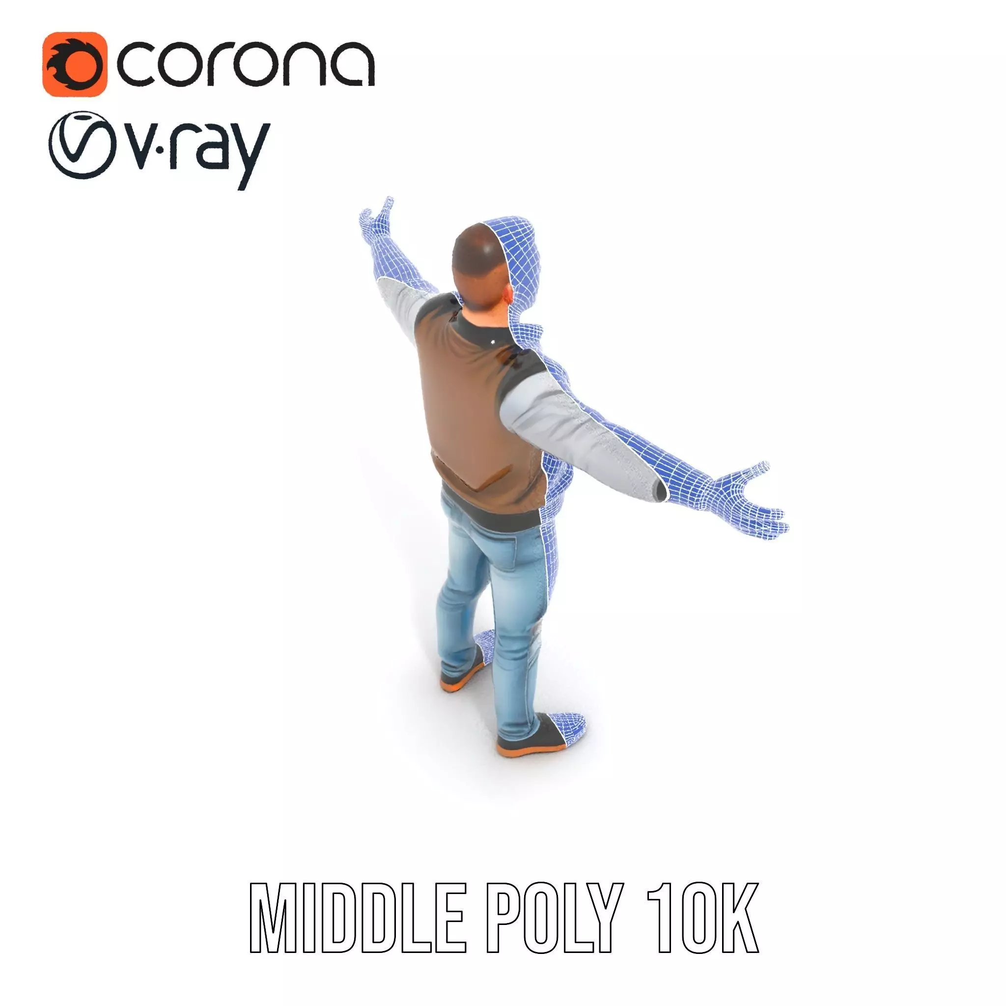 Casual Outfit Character Model Pack for Rendering Low-poly 3D model_25