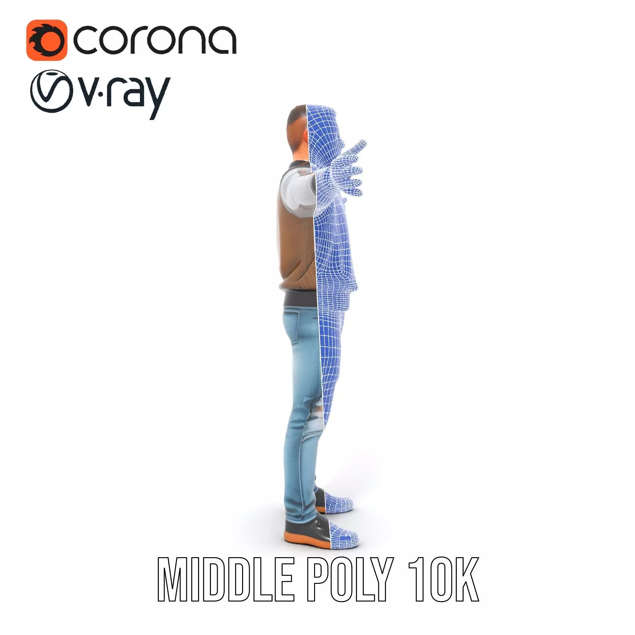 Casual Outfit Character Model Pack for Rendering Low-poly 3D model_28