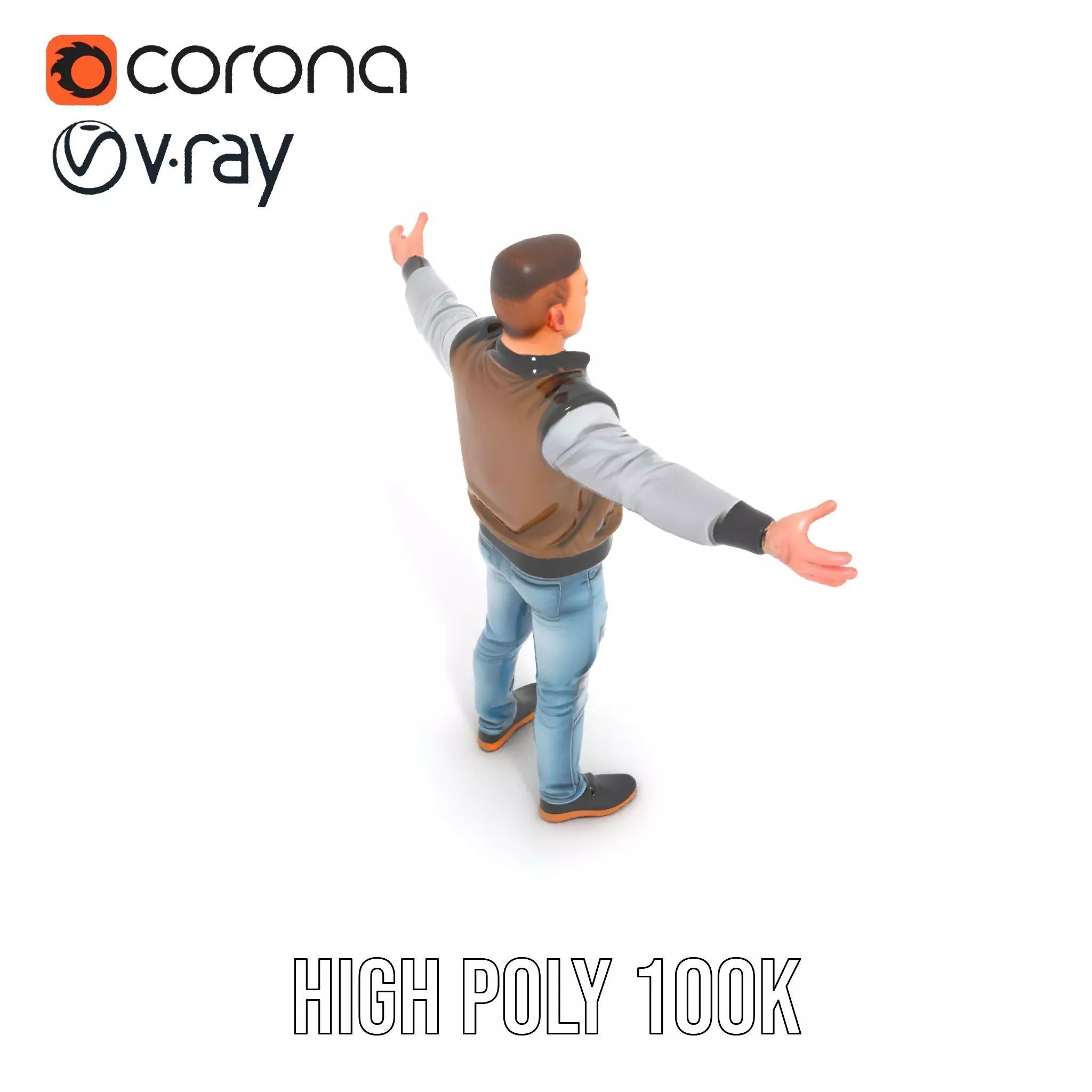 Casual Outfit Character Model Pack for Rendering Low-poly 3D model_18