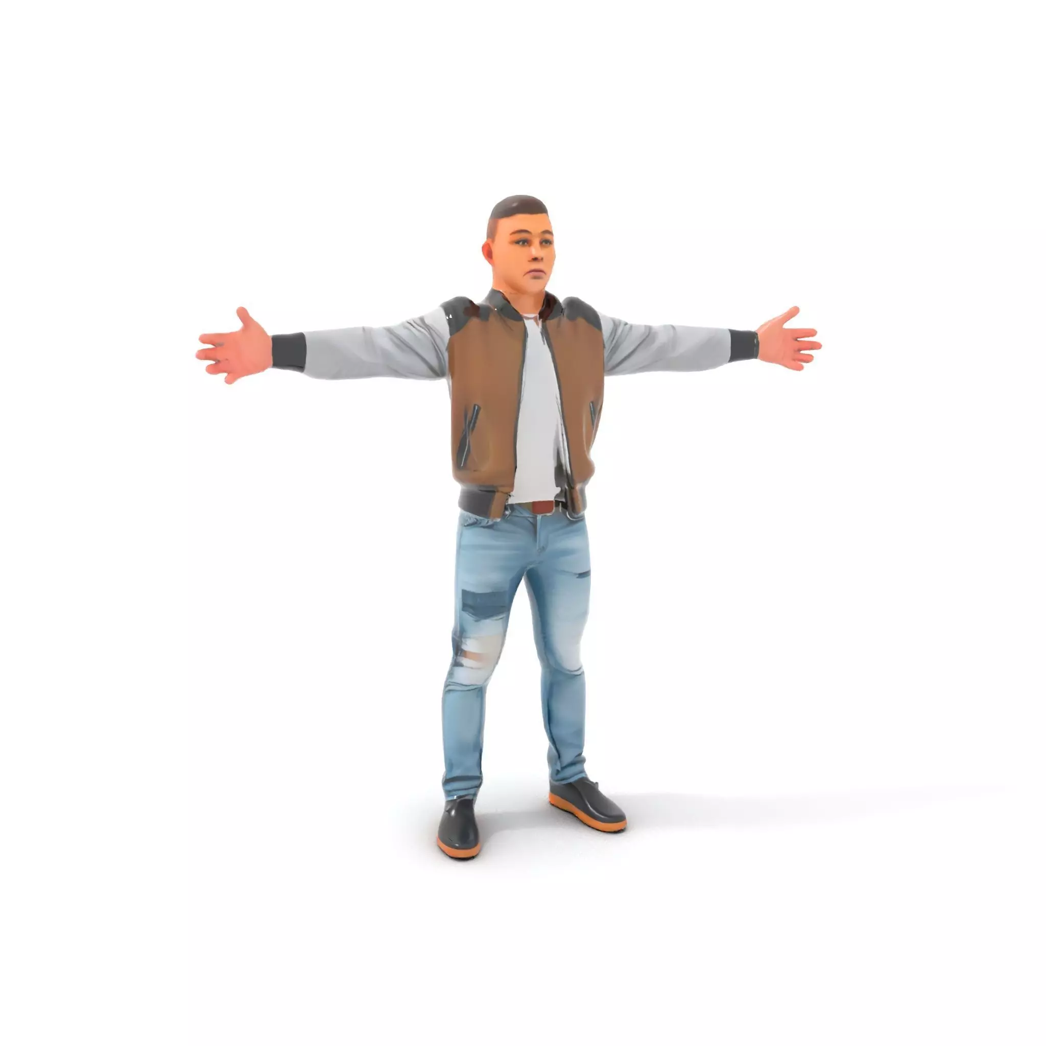 Casual Outfit Character Model Pack for Rendering Low-poly 3D model_7