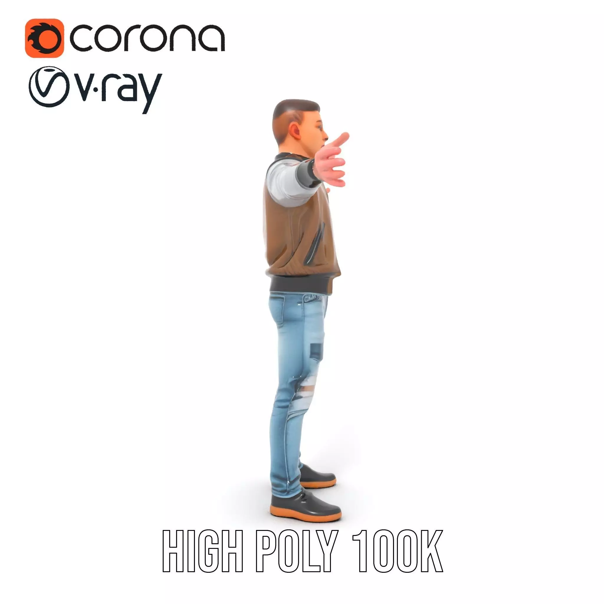 Casual Outfit Character Model Pack for Rendering Low-poly 3D model_21