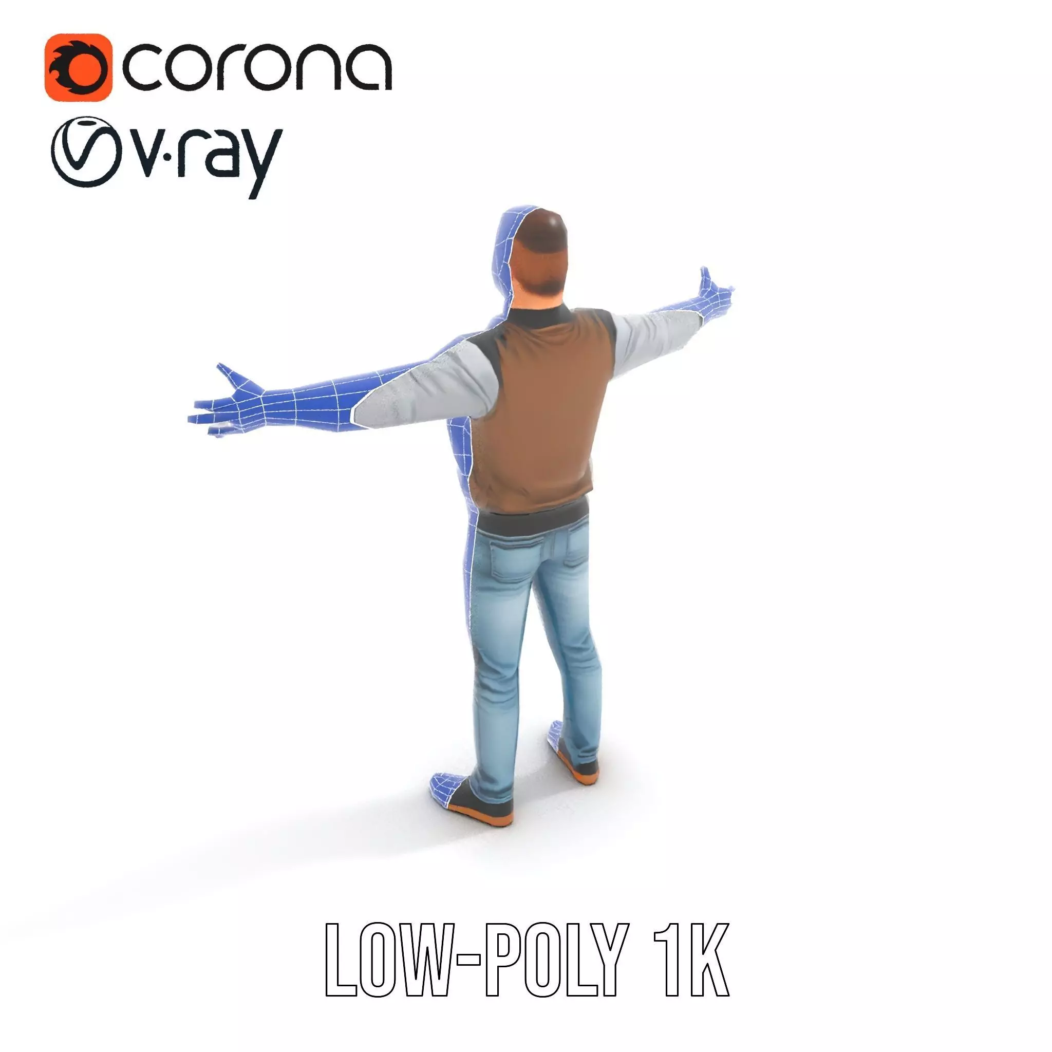 Casual Outfit Character Model Pack for Rendering Low-poly 3D model_23