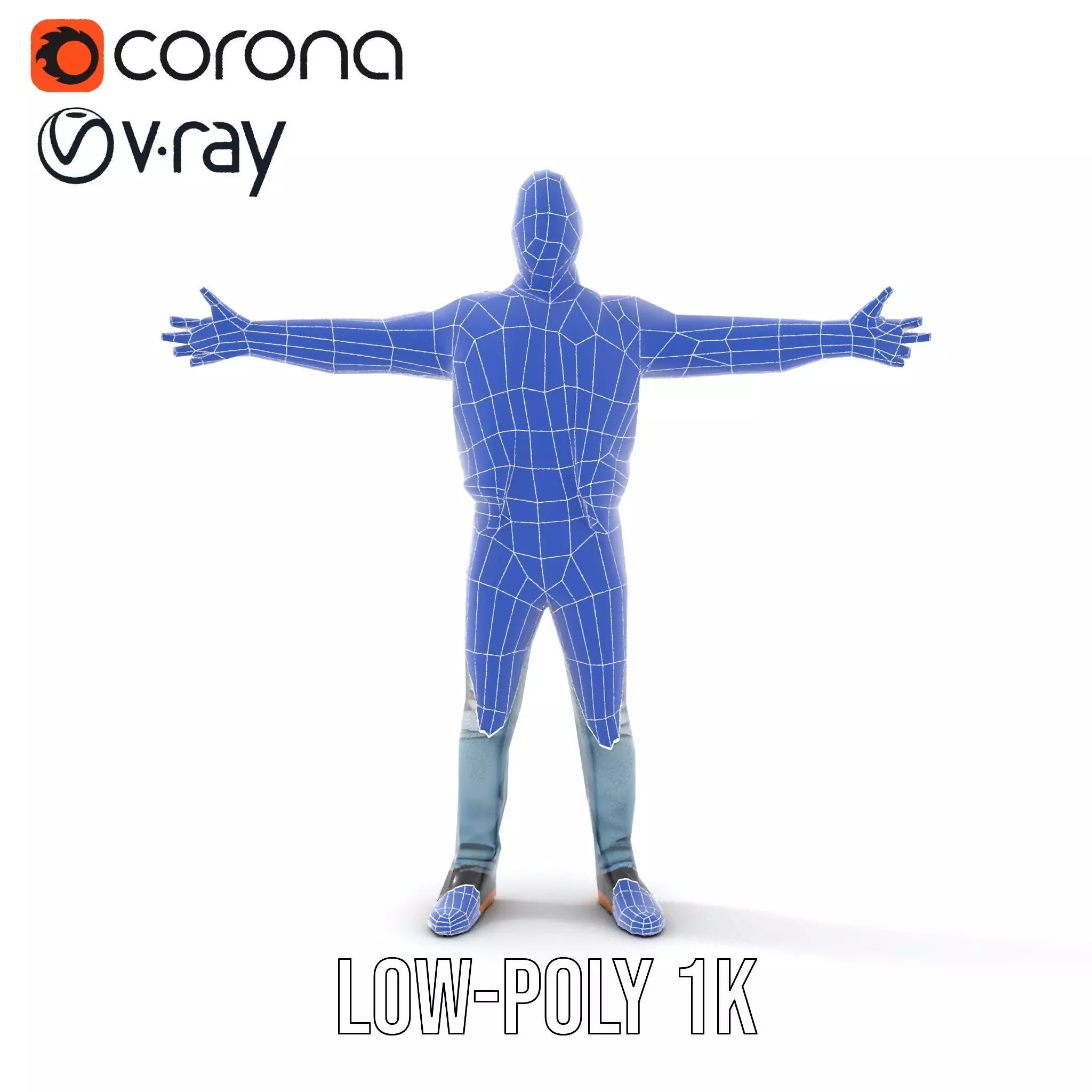 Casual Outfit Character Model Pack for Rendering Low-poly 3D model_29