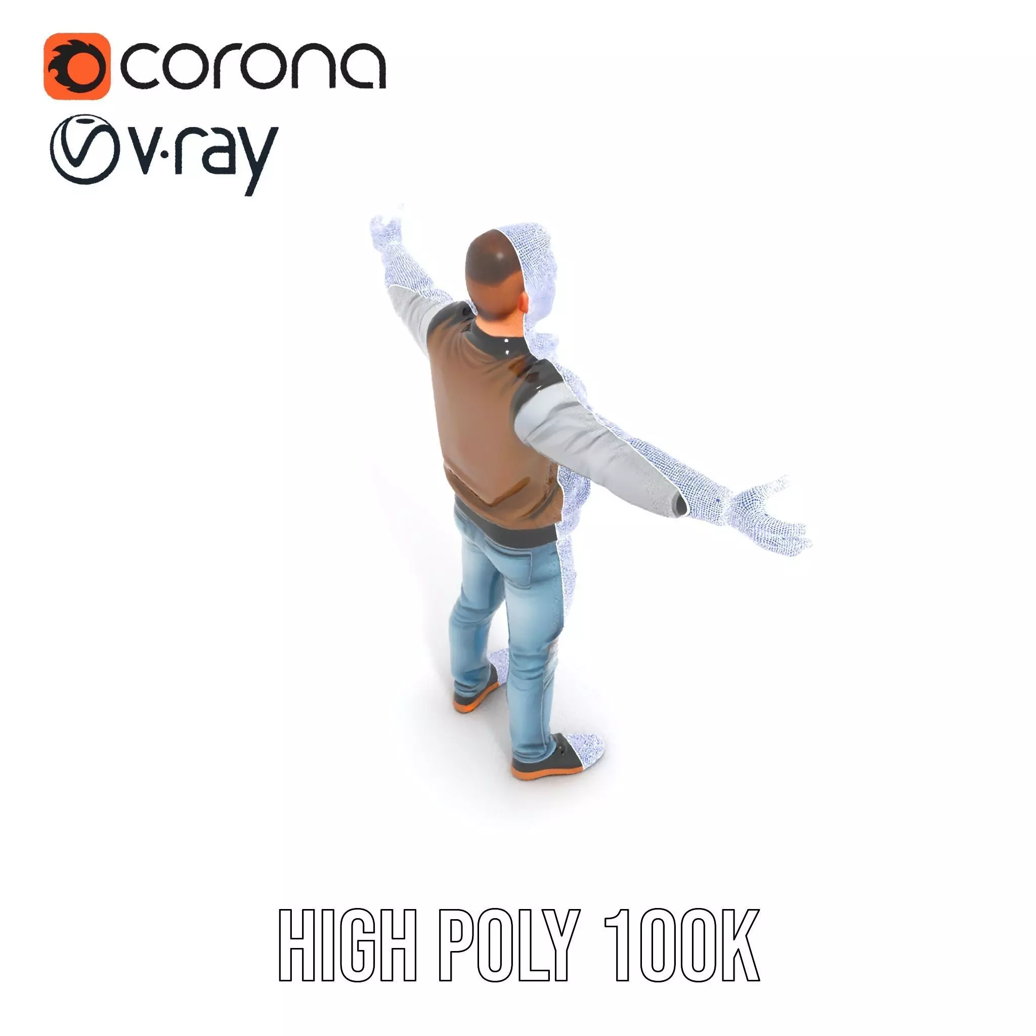 Casual Outfit Character Model Pack for Rendering Low-poly 3D model_27