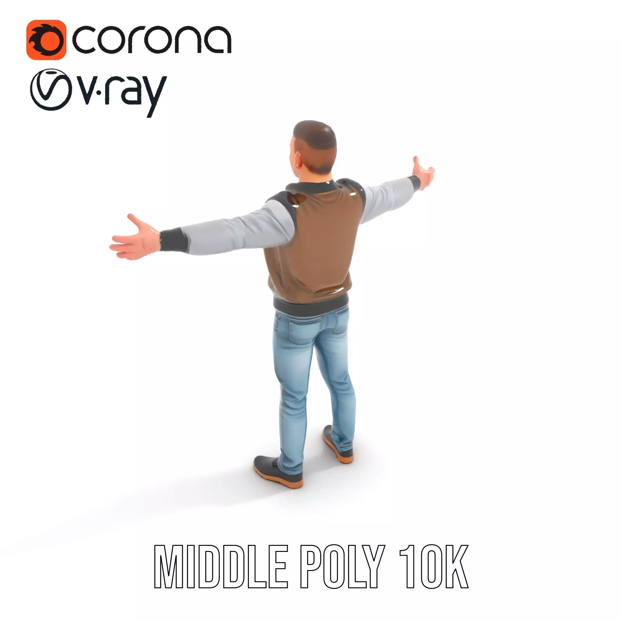 Casual Outfit Character Model Pack for Rendering Low-poly 3D model_13