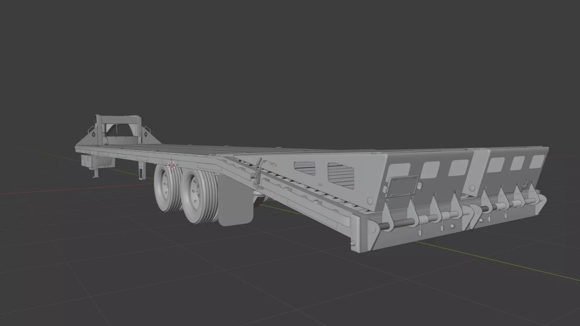 Gooseneck Flatbed Ramp Trailer - Diamond C  3D model_23
