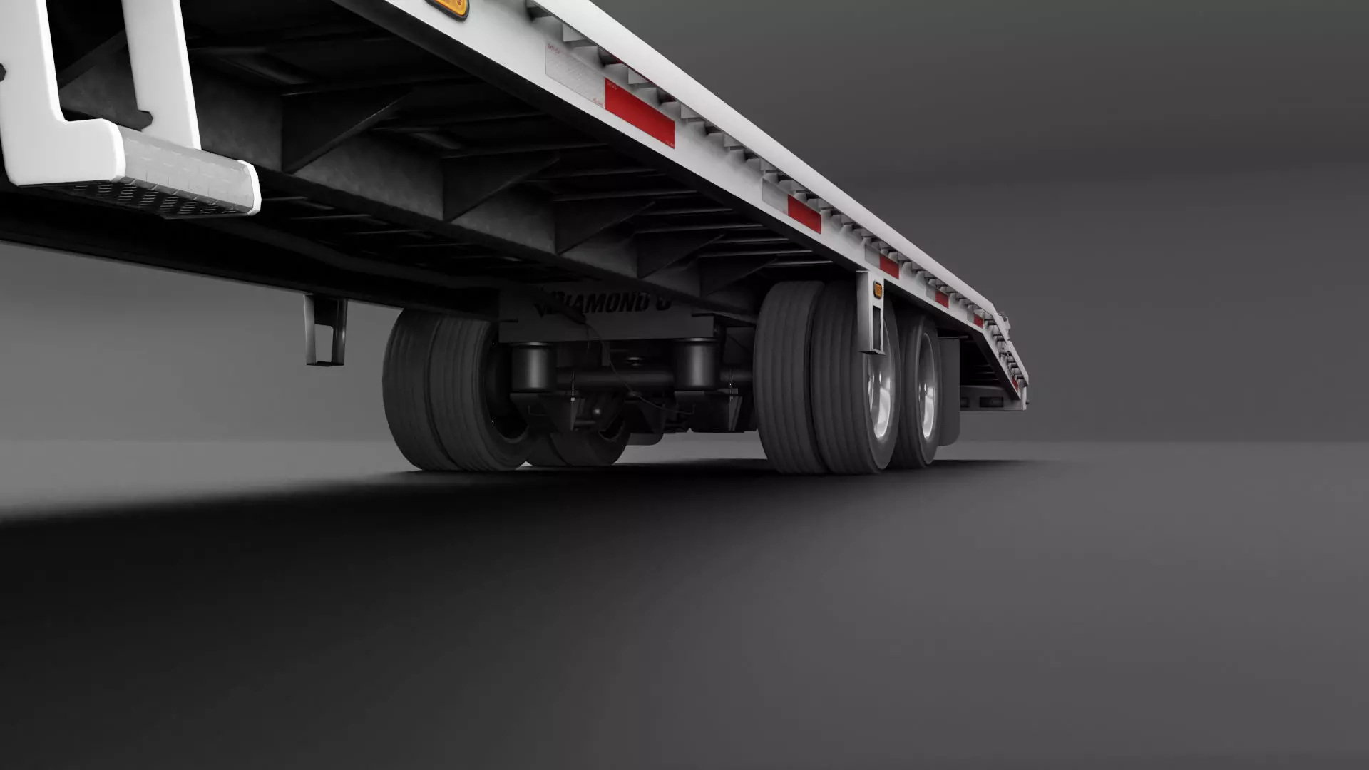 Gooseneck Flatbed Ramp Trailer - Diamond C  3D model_17