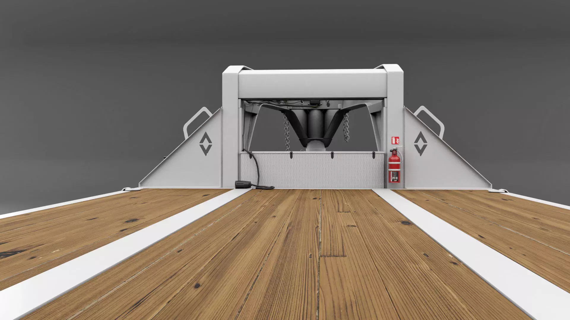 Gooseneck Flatbed Ramp Trailer - Diamond C  3D model_15