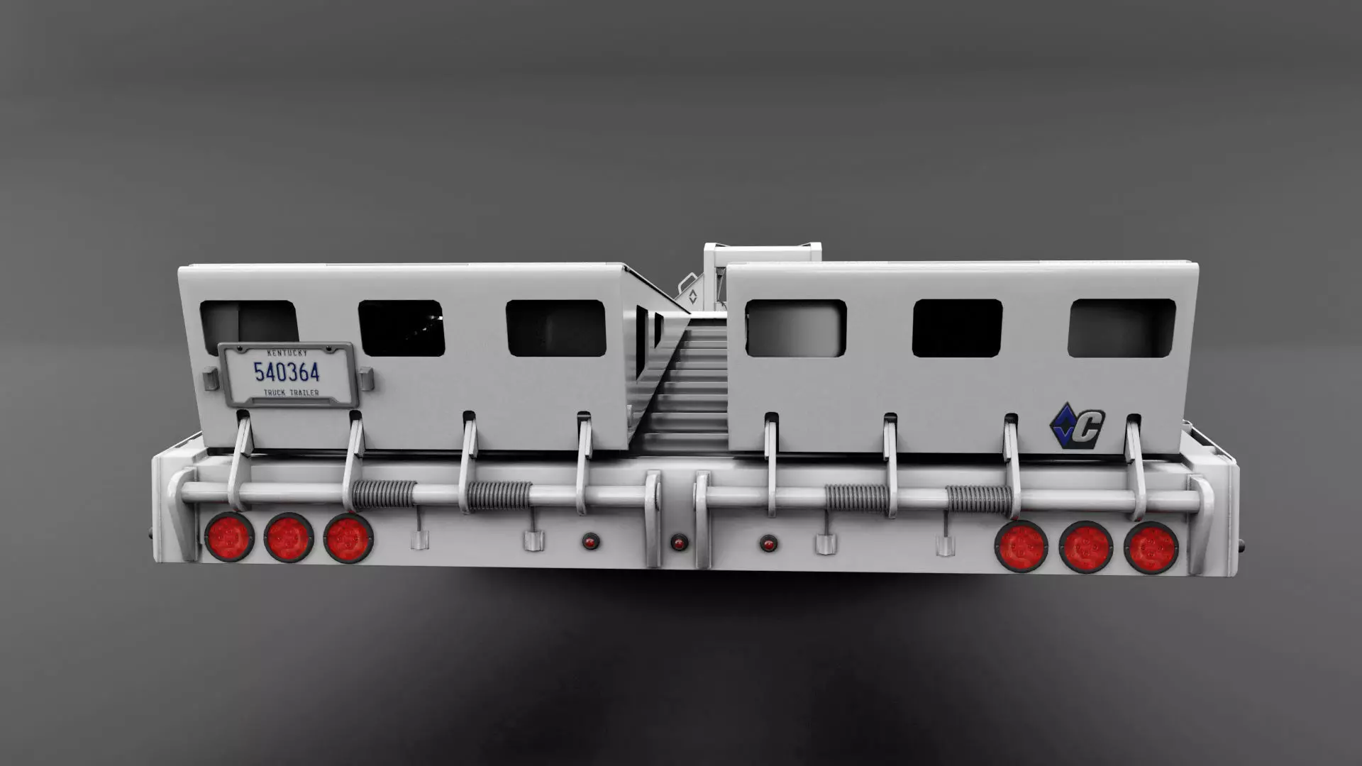 Gooseneck Flatbed Ramp Trailer - Diamond C  3D model_12