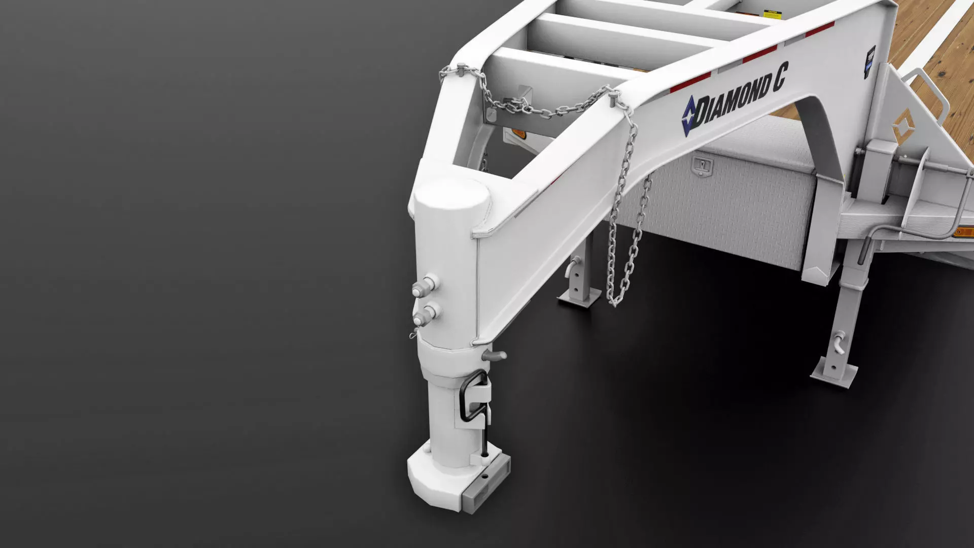 Gooseneck Flatbed Ramp Trailer - Diamond C  3D model_13
