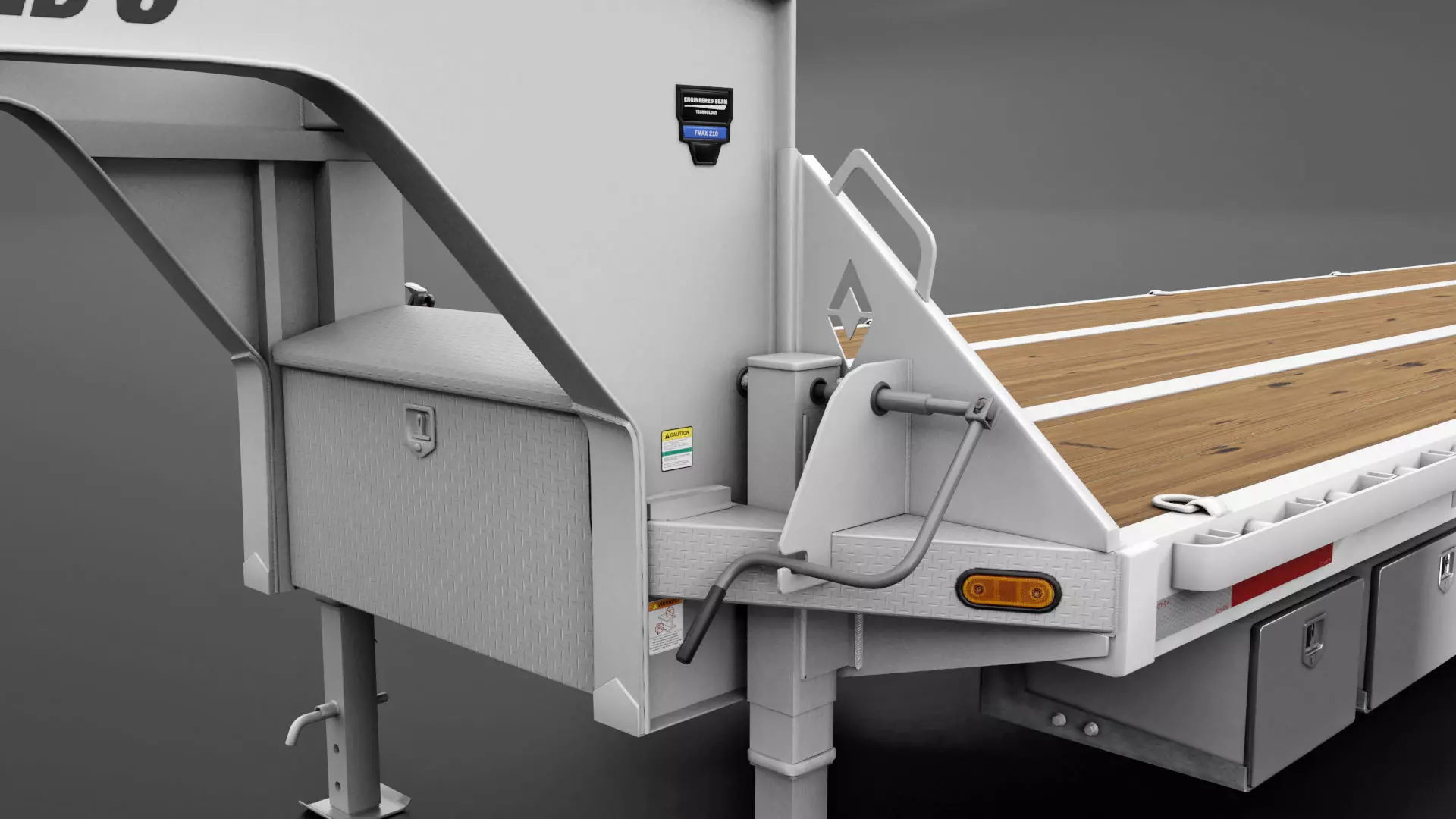 Gooseneck Flatbed Ramp Trailer - Diamond C  3D model_3