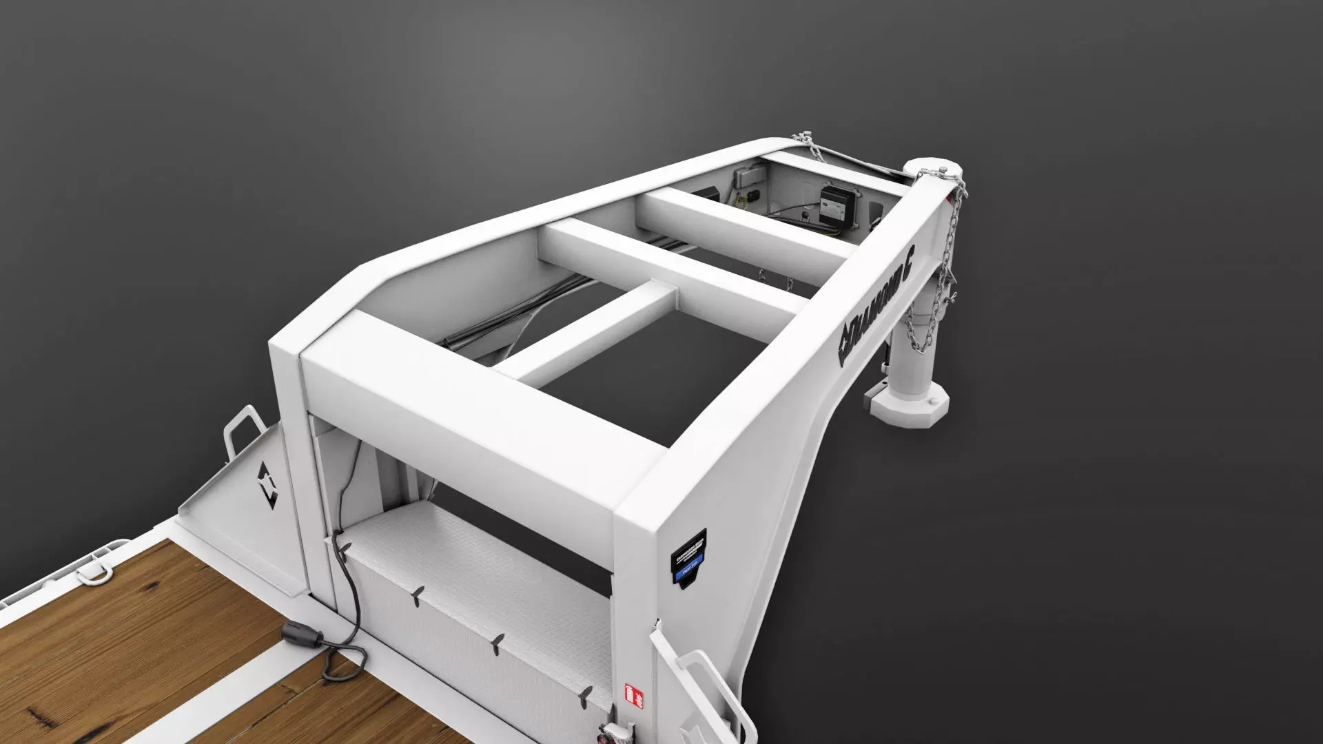 Gooseneck Flatbed Ramp Trailer - Diamond C  3D model_14