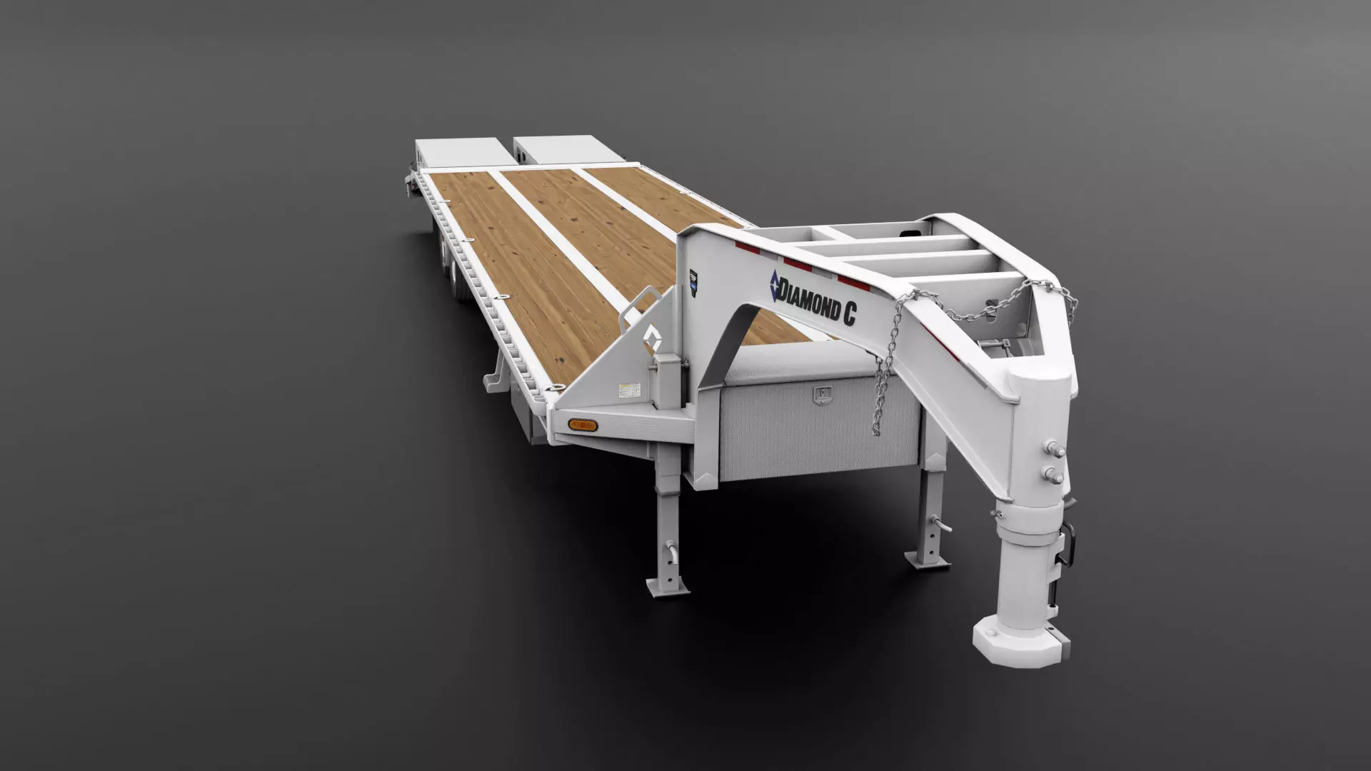 Gooseneck Flatbed Ramp Trailer - Diamond C  3D model_5