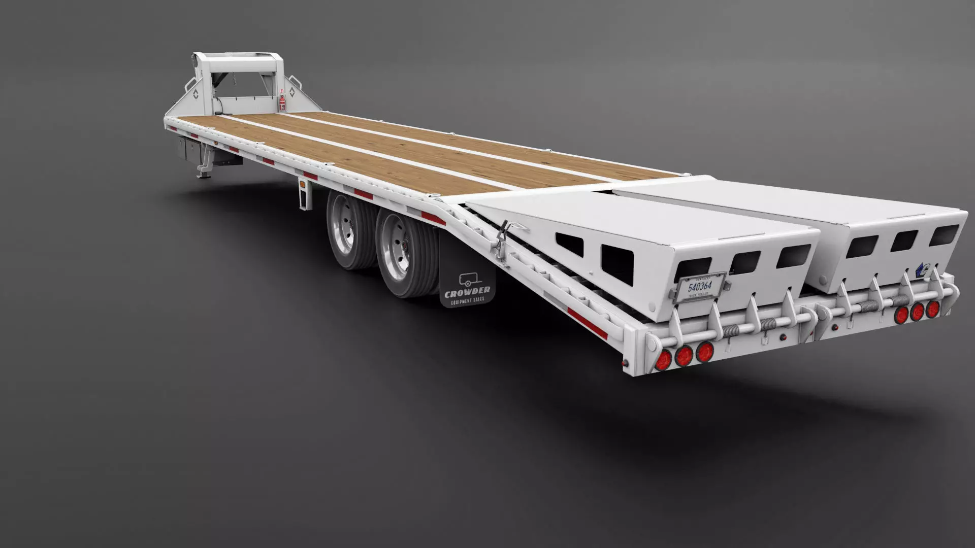 Gooseneck Flatbed Ramp Trailer - Diamond C  3D model_2