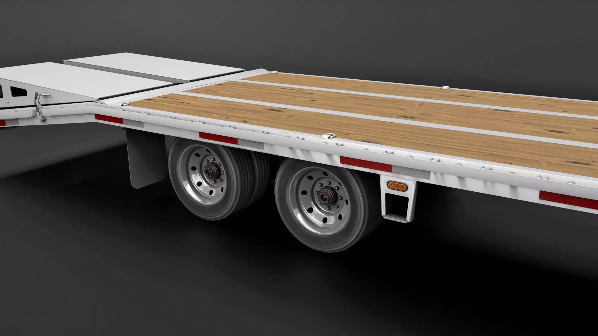 Gooseneck Flatbed Ramp Trailer - Diamond C  3D model_10