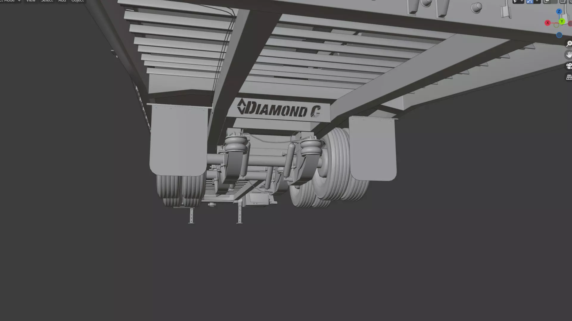 Gooseneck Flatbed Ramp Trailer - Diamond C  3D model_24