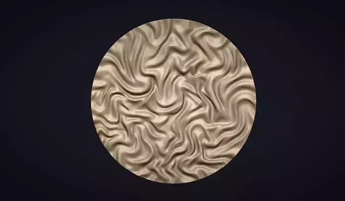 Drapery Sculptures Circle Wall Art Panel for CNC or 3D Print STL