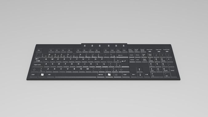 Keyboard simple Free 3D model