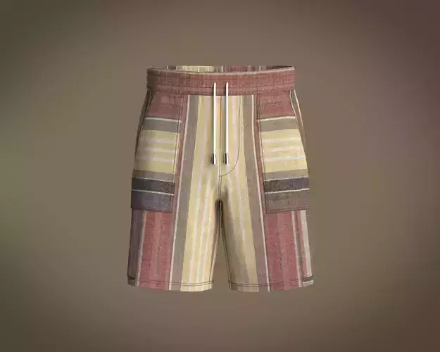 Mens shorts with earthy tone stripe and detailing