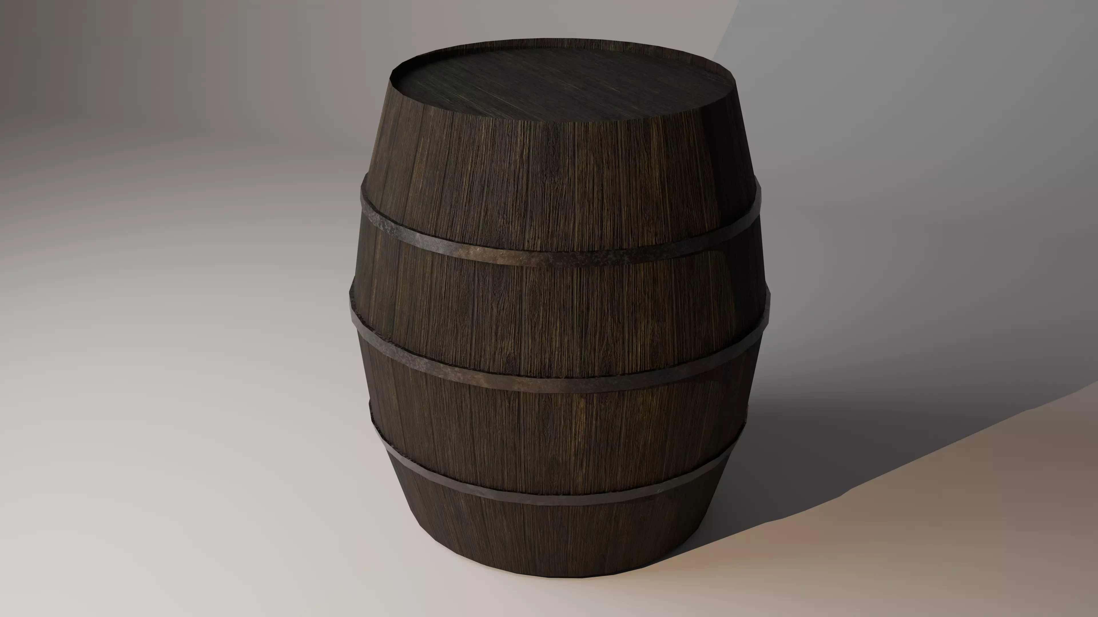 Wooden Barrel Low Poly Game Ready Free low-poly 3D model_0