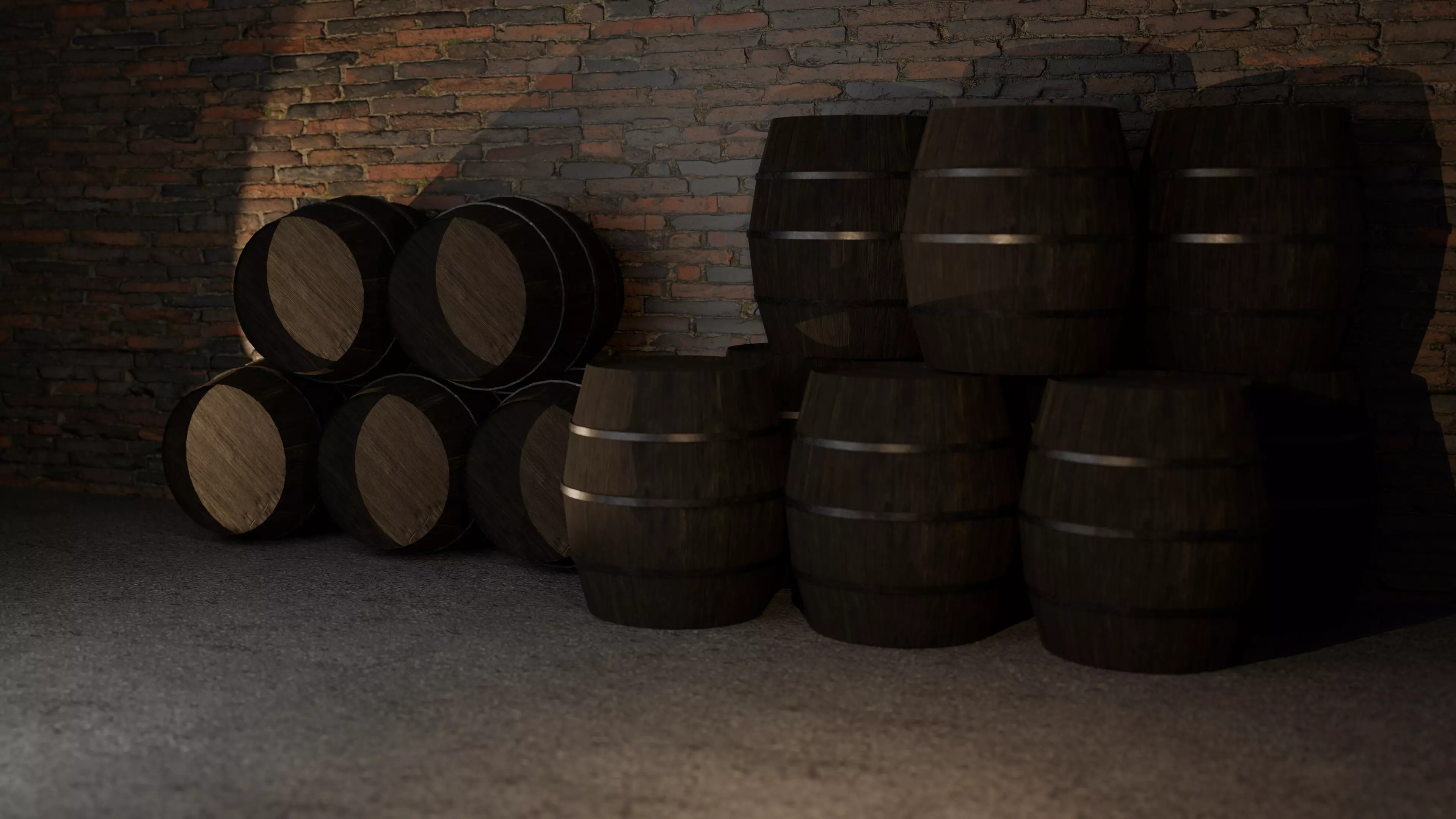 Wooden Barrel Low Poly Game Ready Free low-poly 3D model_5