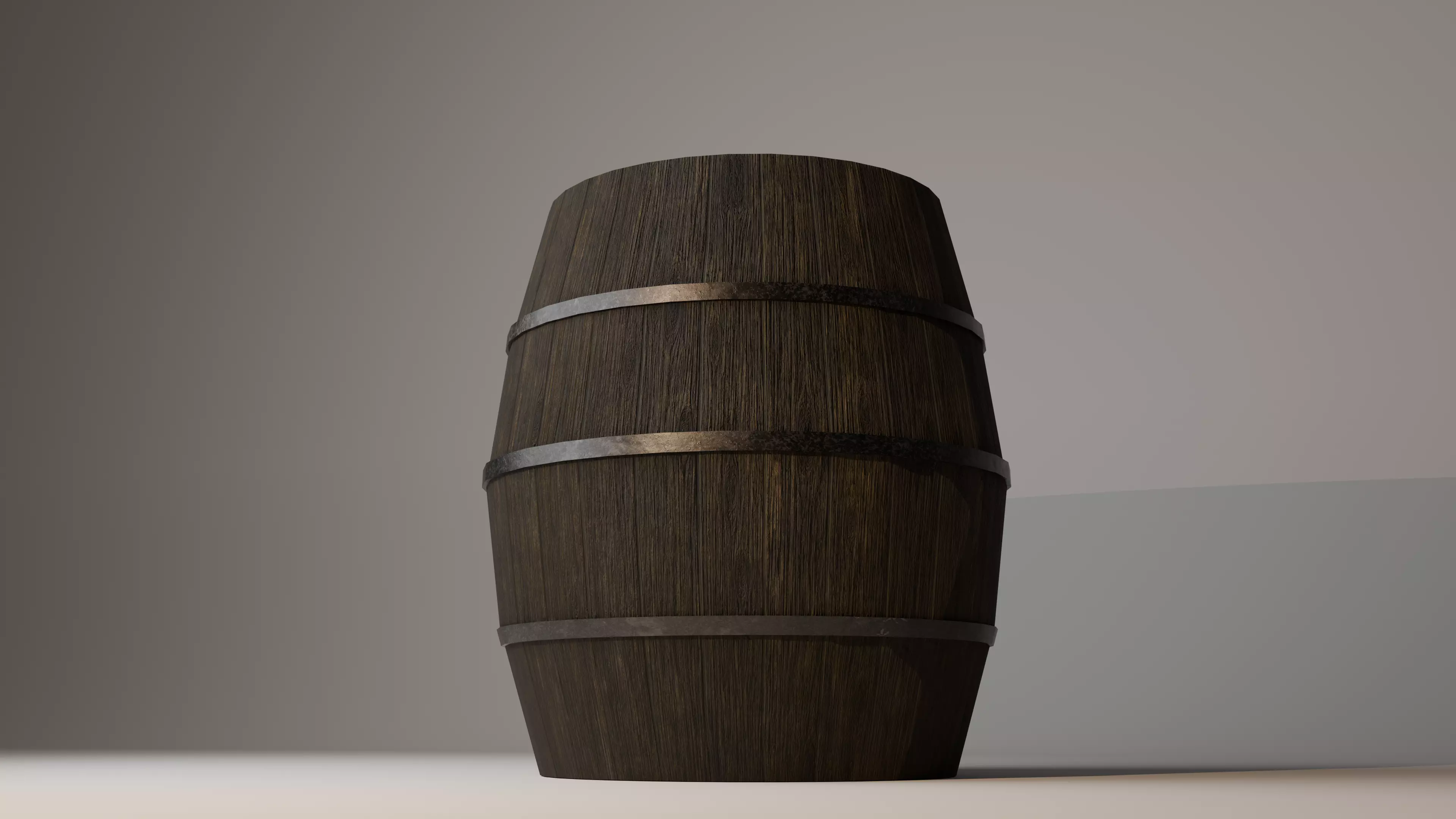 Wooden Barrel Low Poly Game Ready Free low-poly 3D model_3
