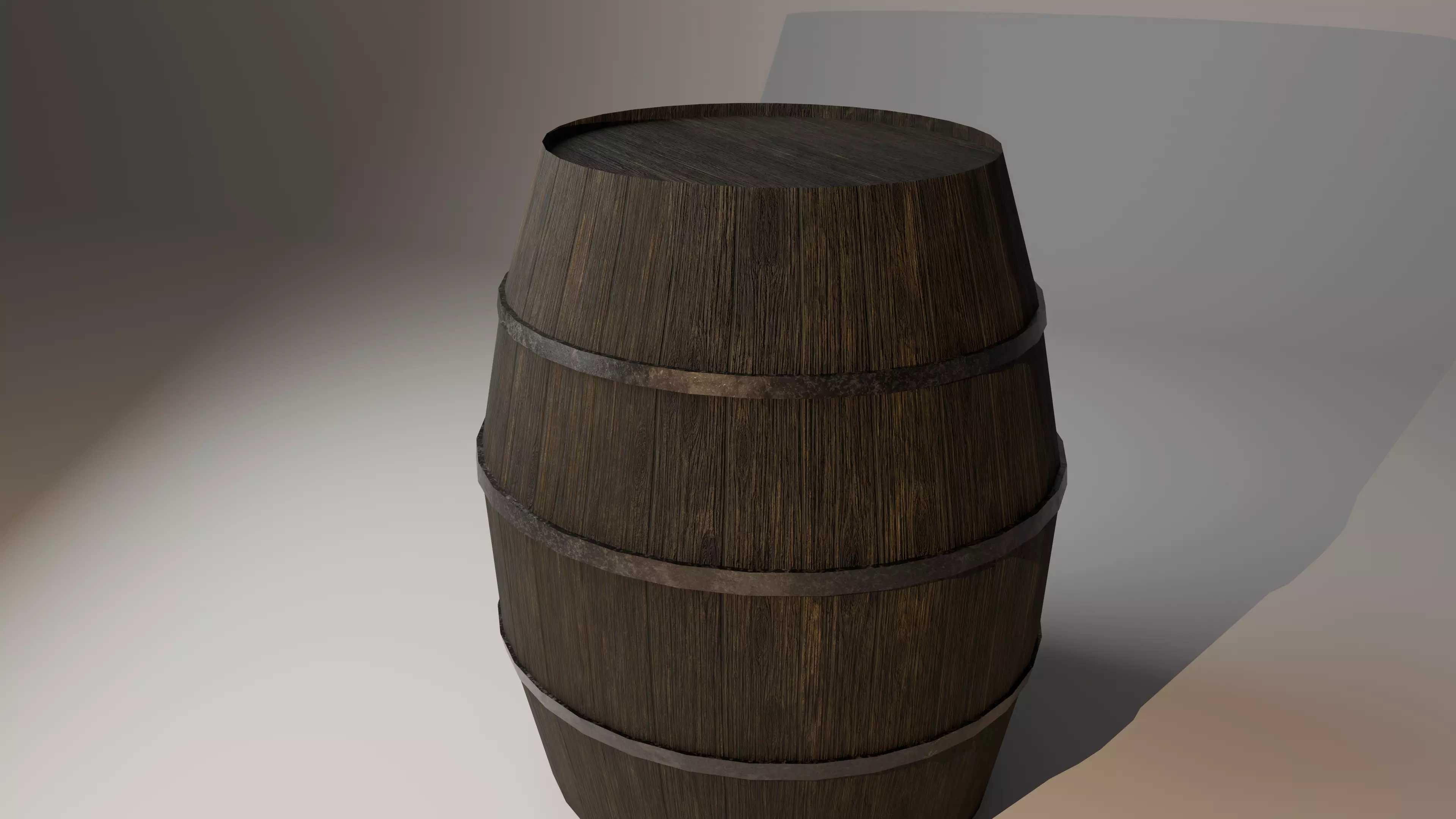 Wooden Barrel Low Poly Game Ready Free low-poly 3D model_4