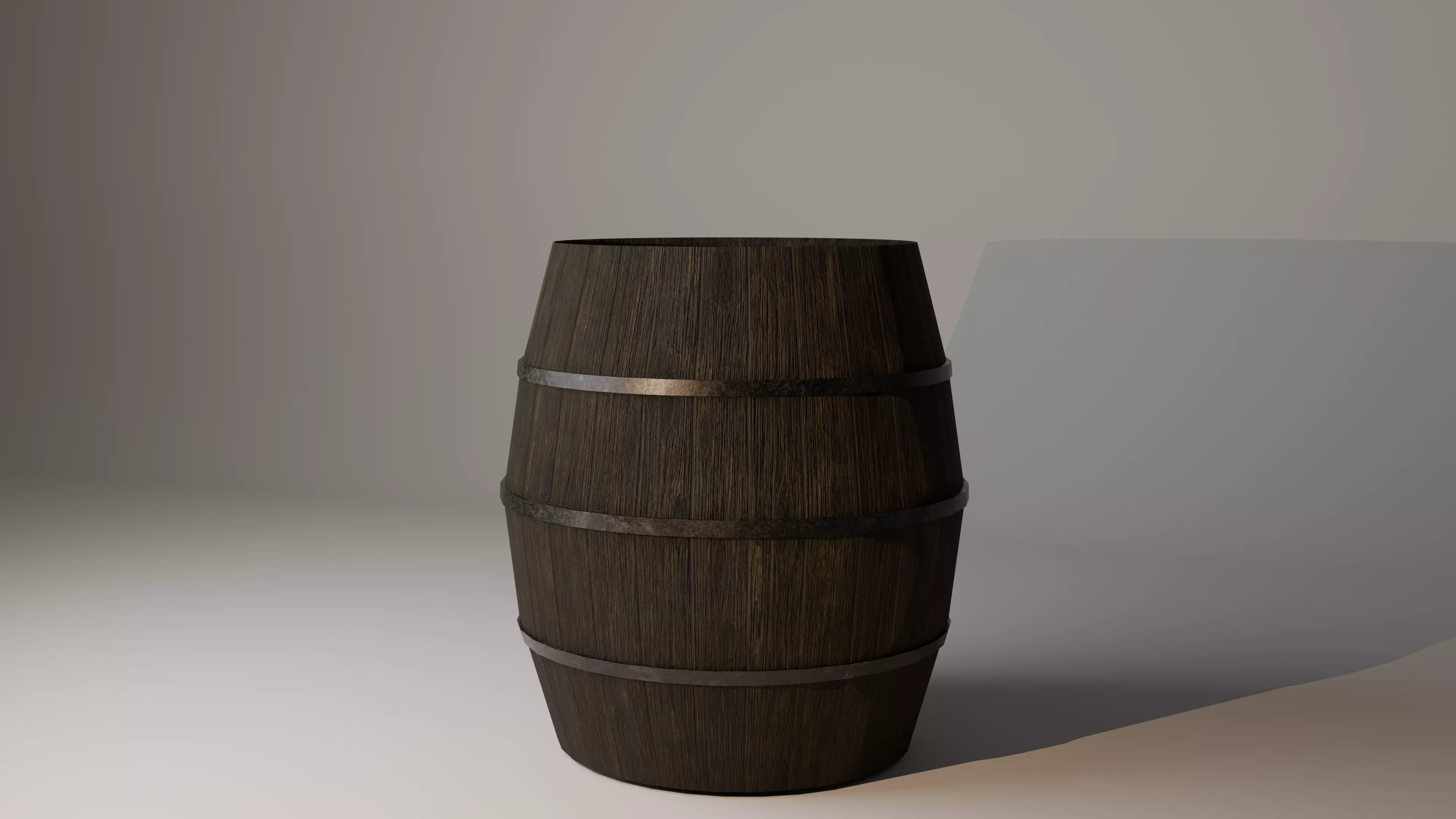 Wooden Barrel Low Poly Game Ready Free low-poly 3D model_1