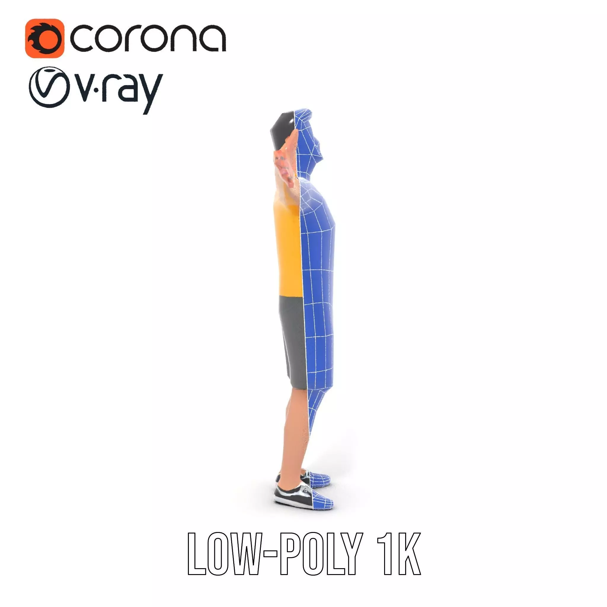 Casual Character Model Pack with Dynamic Pose Low-poly 3D model_31