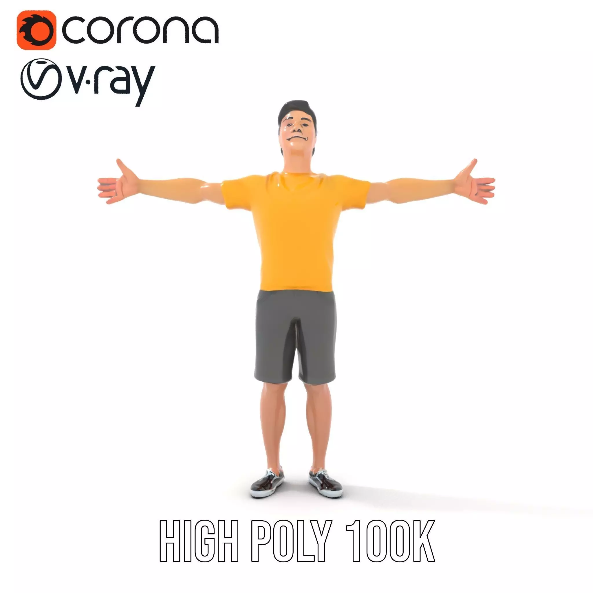 Casual Character Model Pack with Dynamic Pose Low-poly 3D model_15