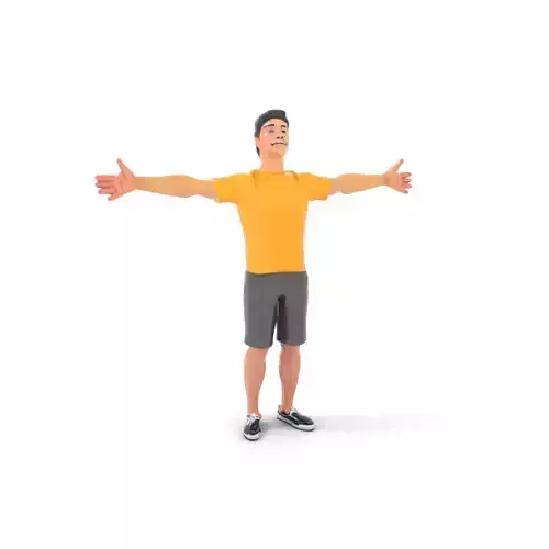 Casual Character Model Pack with Dynamic Pose Low-poly 3D model