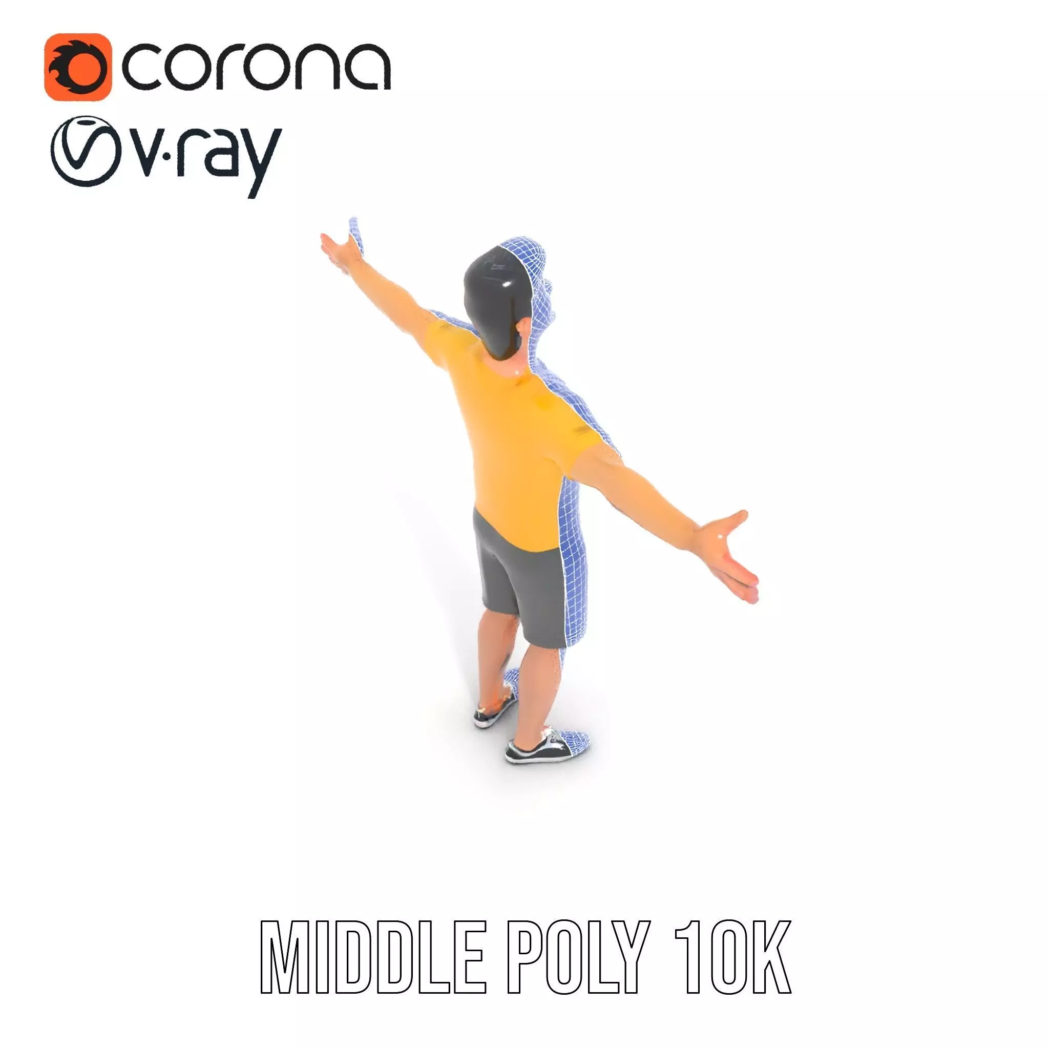 Casual Character Model Pack with Dynamic Pose Low-poly 3D model_24