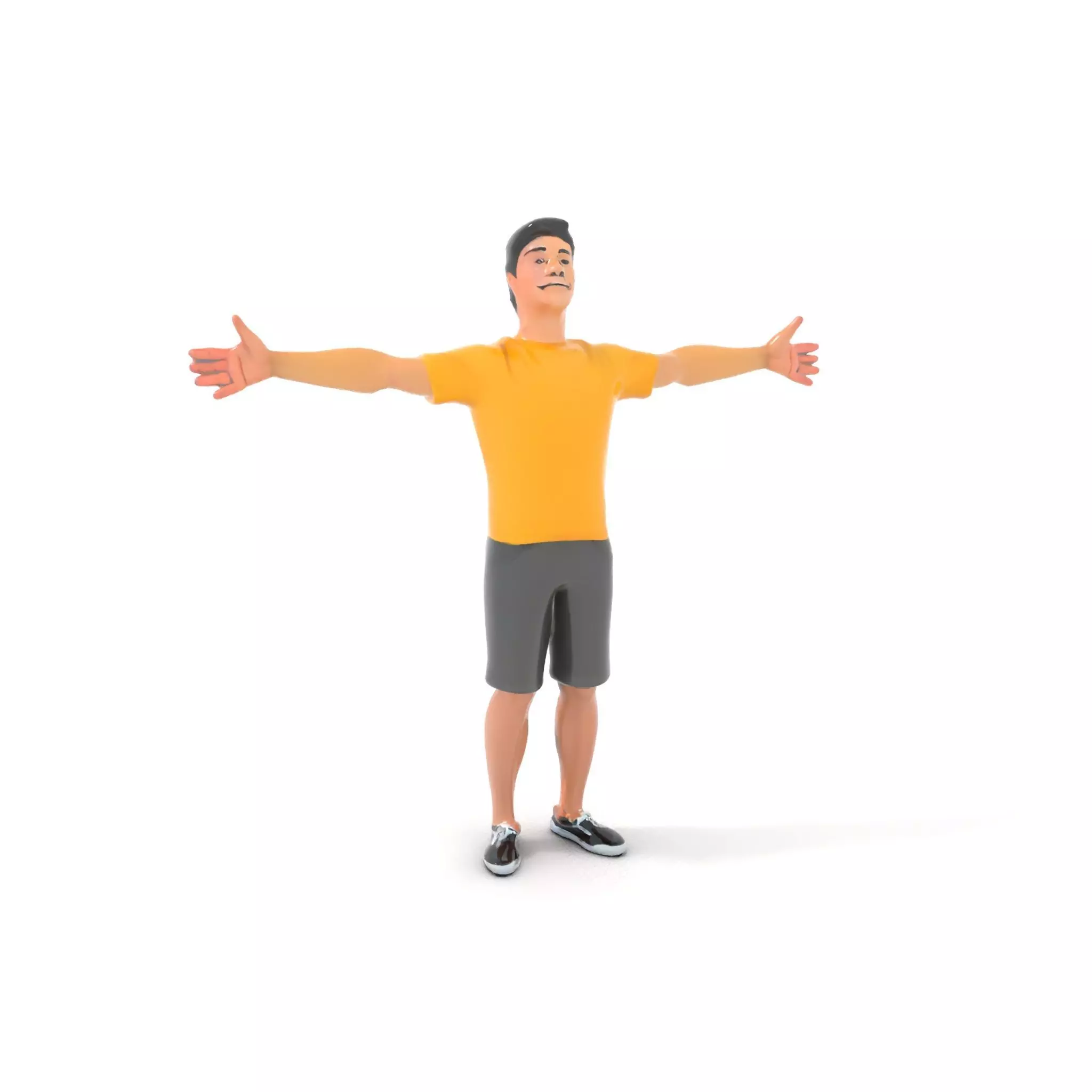 Casual Character Model Pack with Dynamic Pose Low-poly 3D model_7