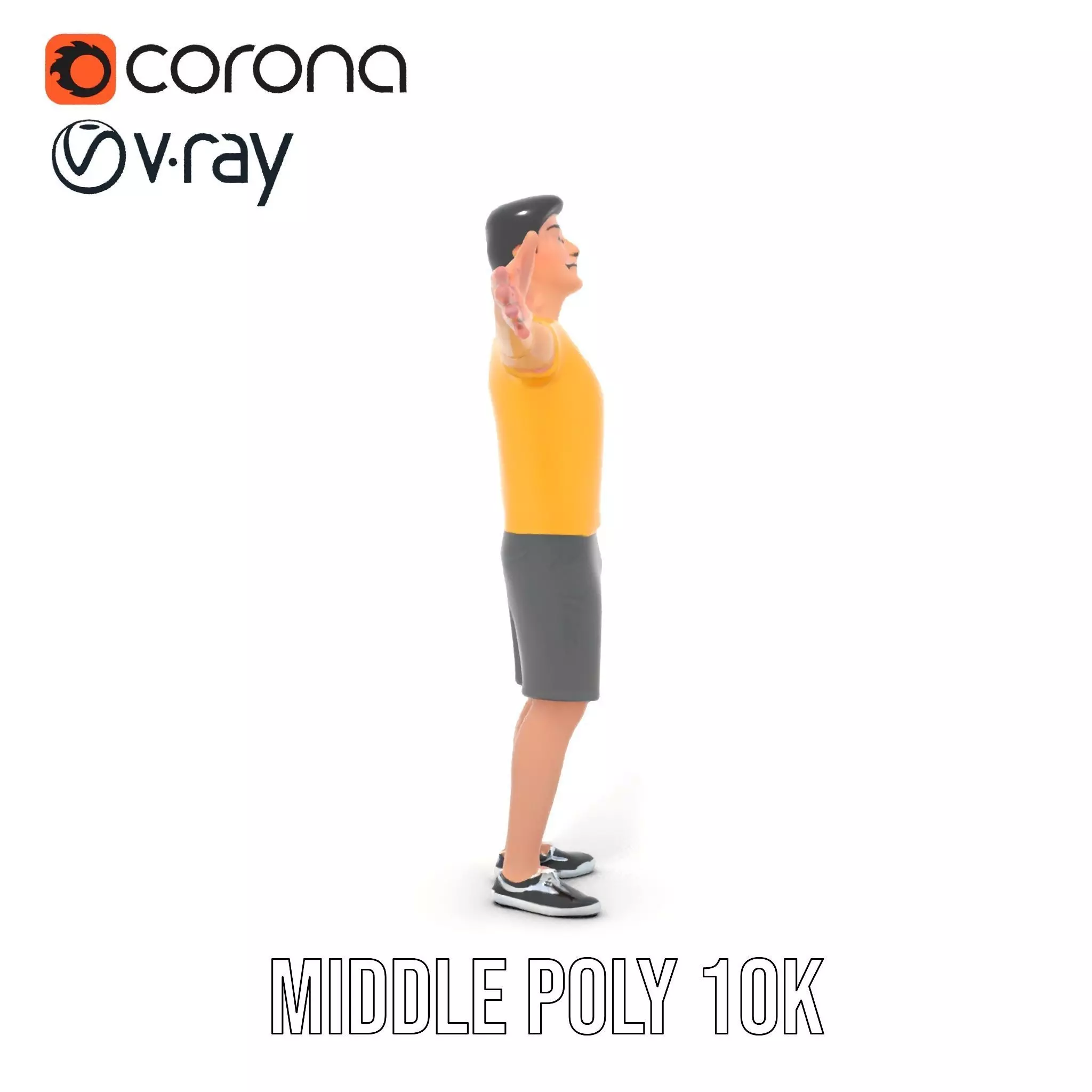 Casual Character Model Pack with Dynamic Pose Low-poly 3D model_11