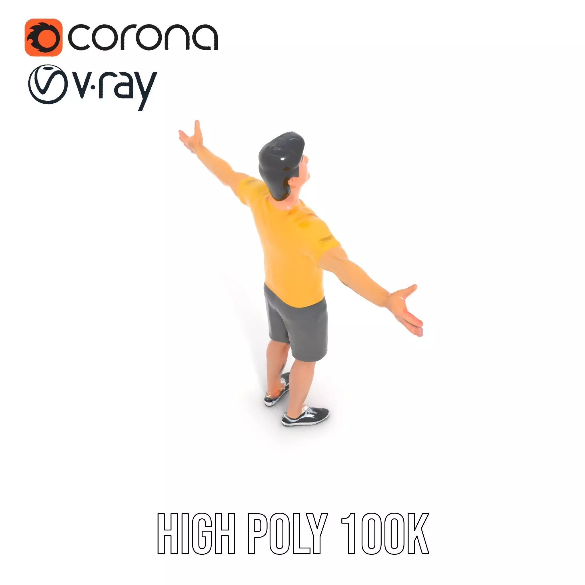 Casual Character Model Pack with Dynamic Pose Low-poly 3D model_26