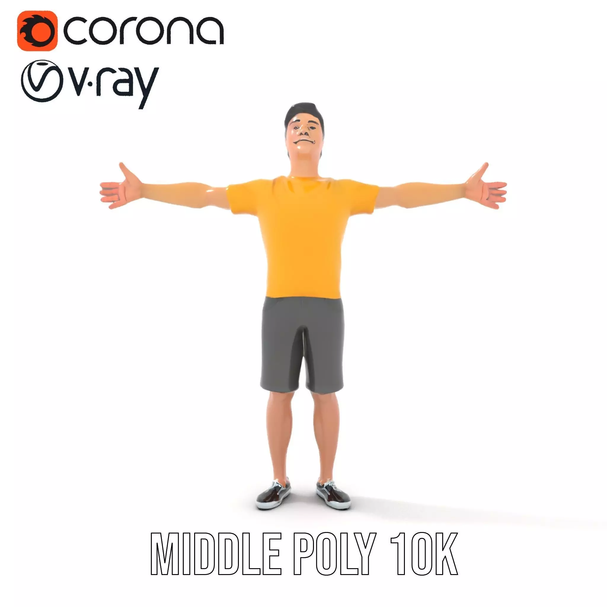Casual Character Model Pack with Dynamic Pose Low-poly 3D model_16