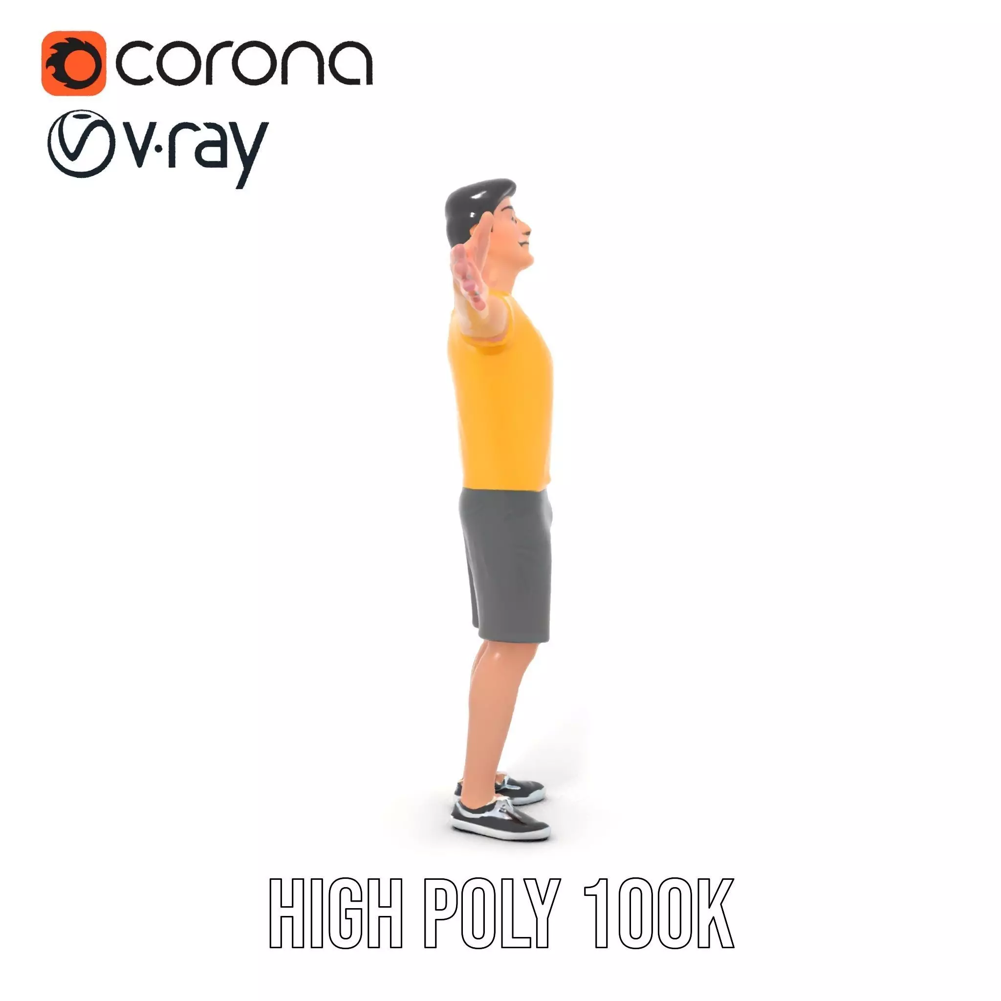 Casual Character Model Pack with Dynamic Pose Low-poly 3D model_29