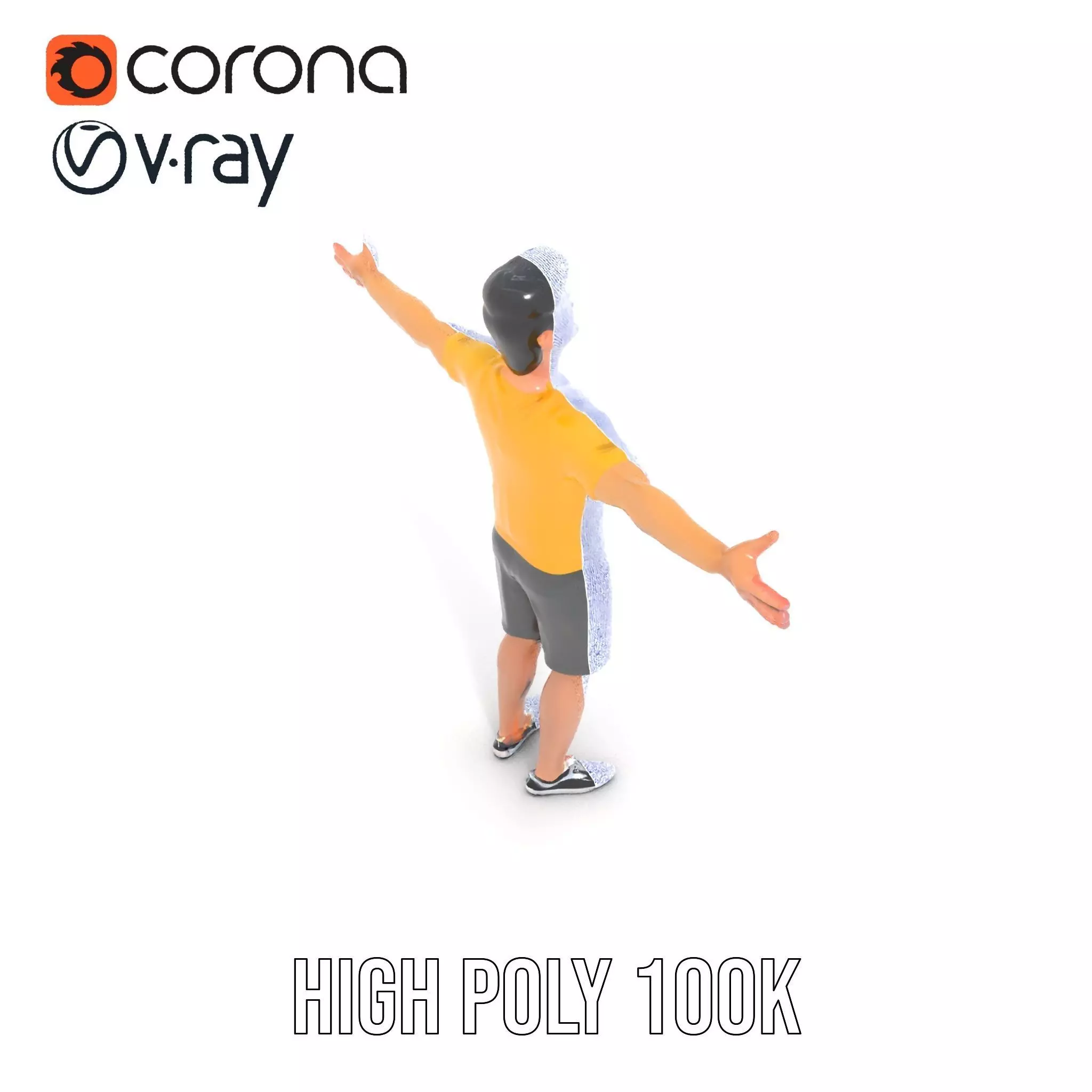 Casual Character Model Pack with Dynamic Pose Low-poly 3D model_23