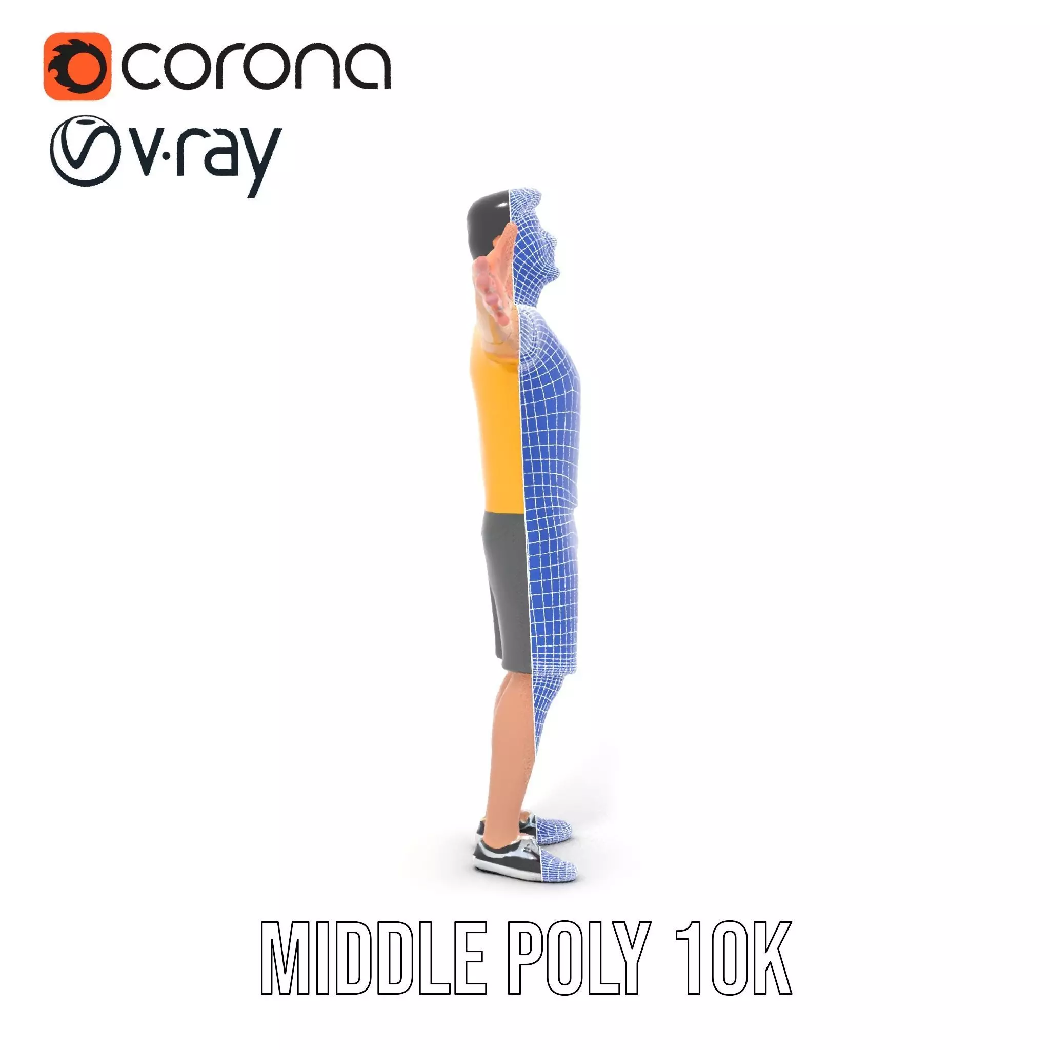 Casual Character Model Pack with Dynamic Pose Low-poly 3D model_18