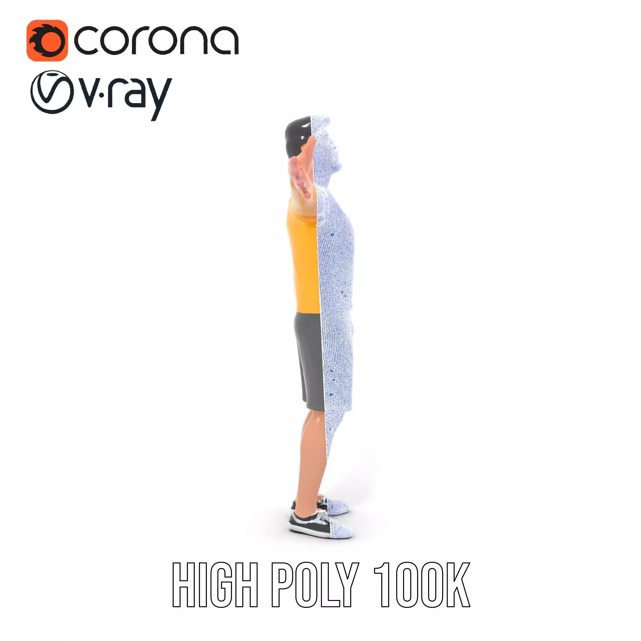 Casual Character Model Pack with Dynamic Pose Low-poly 3D model_33