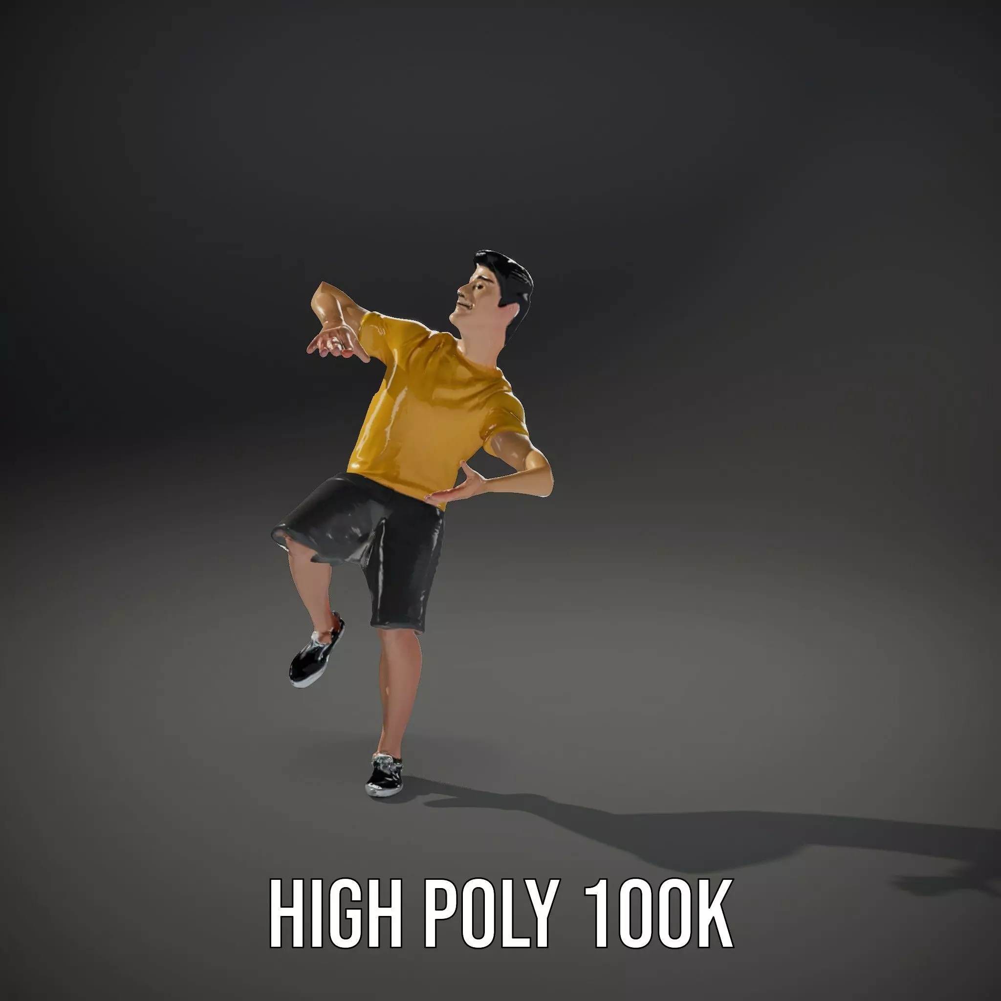 Casual Character Model Pack with Dynamic Pose Low-poly 3D model_35
