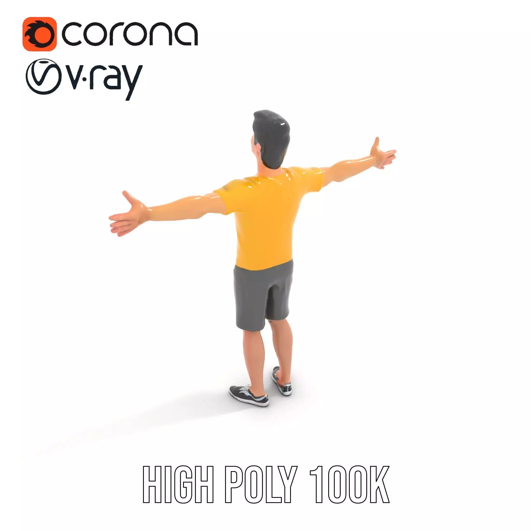 Casual Character Model Pack with Dynamic Pose Low-poly 3D model_20